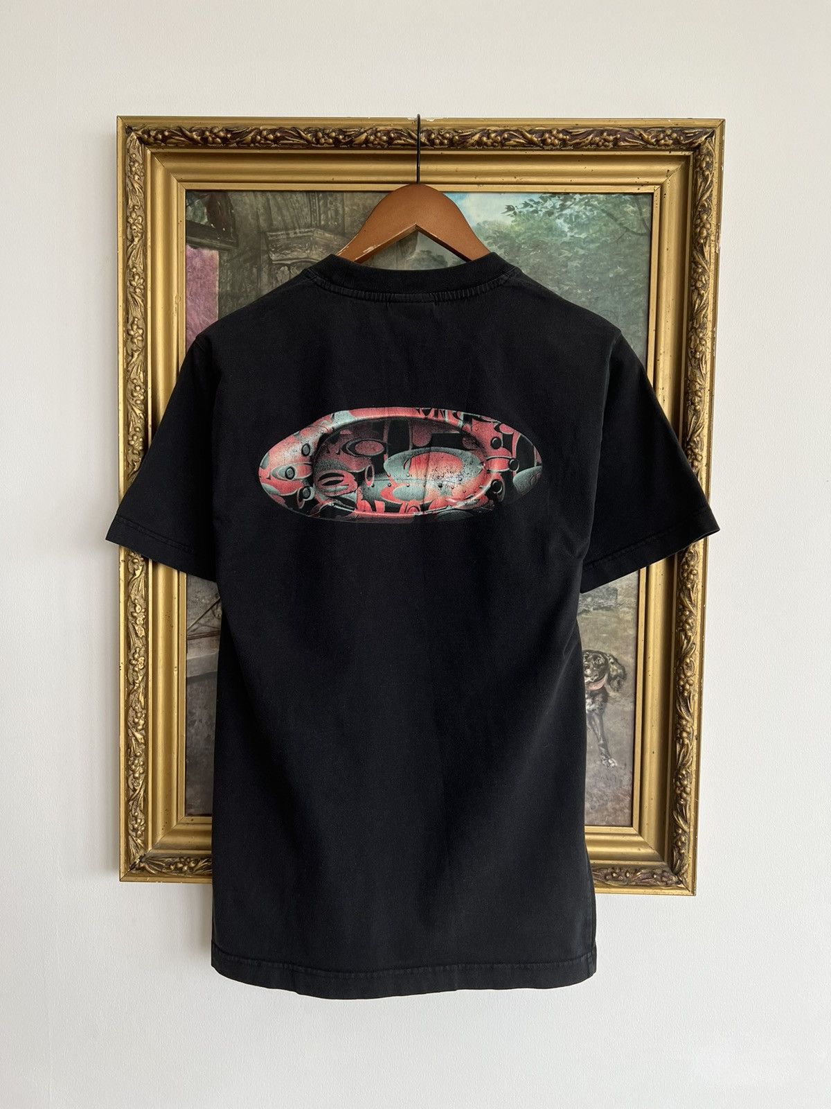 Oakley × Vintage 90s Oakley Vintage Flame Skull Logo T-shirt | Grailed