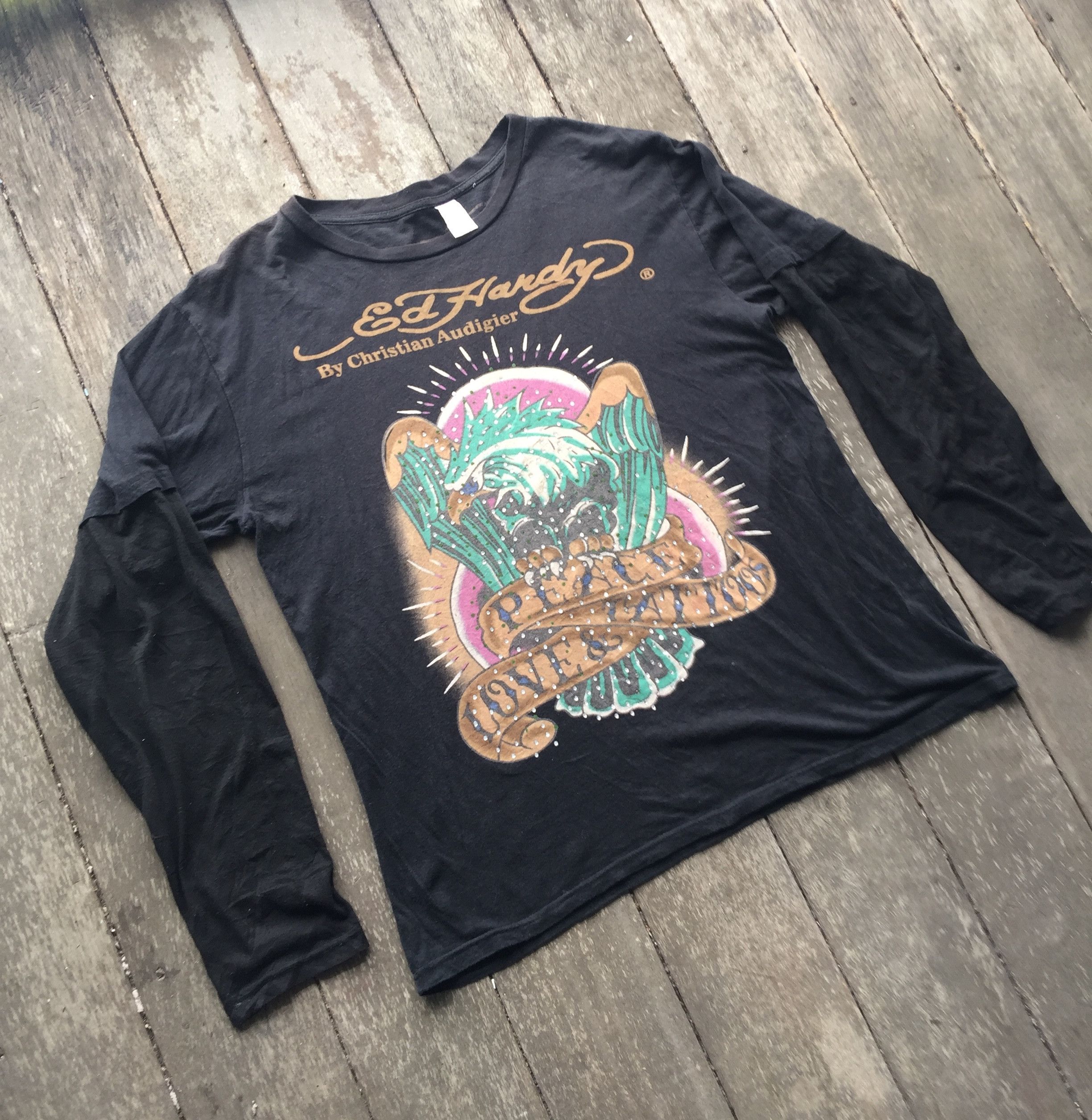 Japanese Brand × Vintage Vintage Ed Hardy x Christian Audiger Travis Scott Style Size M / US 6-8 / IT 42-44 - 3 Thumbnail