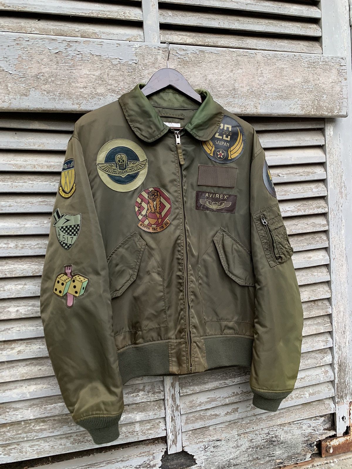 Avirex 🪖Vintage Faded AVIREX MA-1 Man Intermediate Bomber Jacket Size US L / EU 52-54 / 3 - 4 Thumbnail