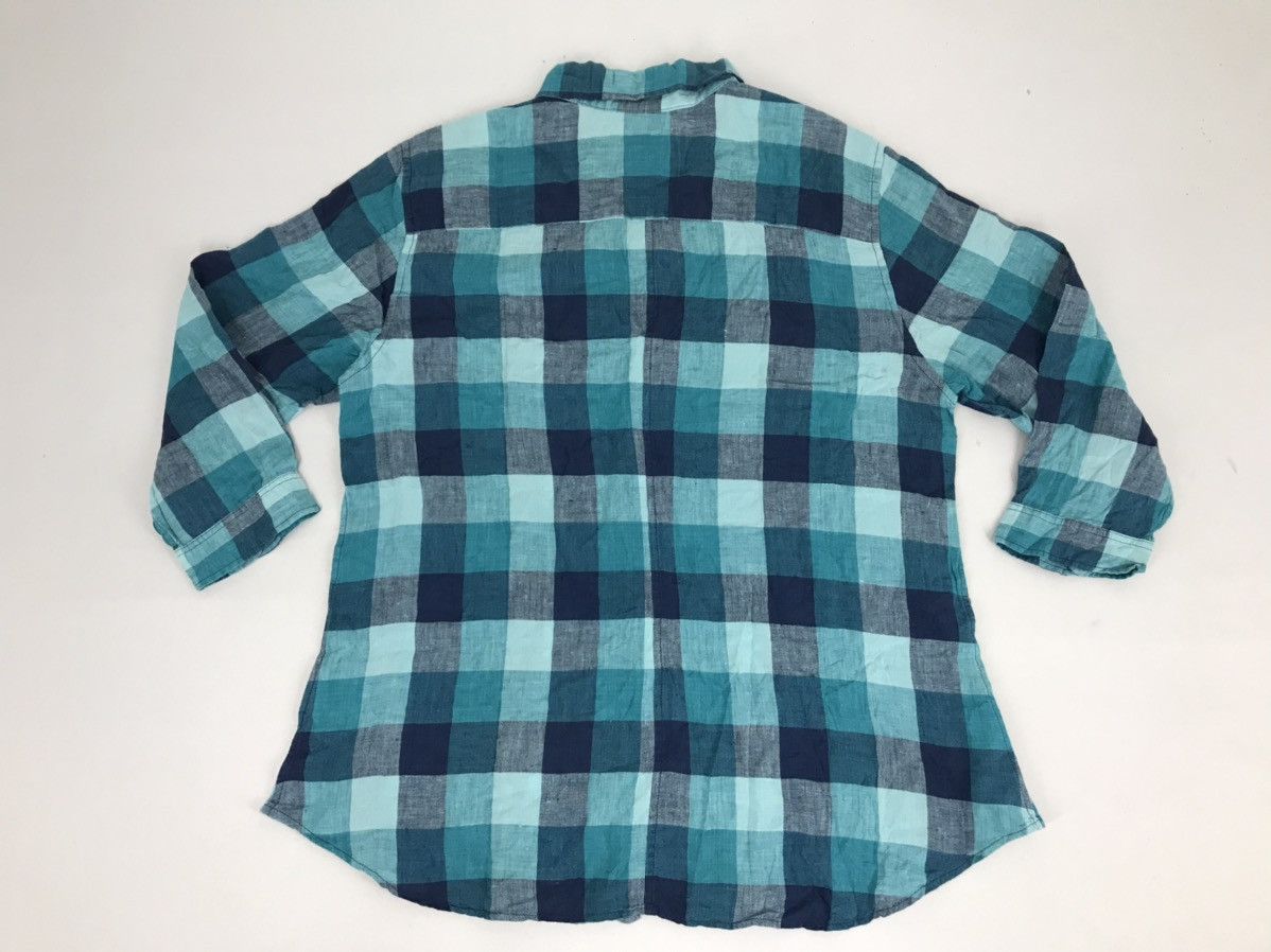 Japanese Brand × Uniqlo Uniqlo Shirt Down Shadow Plaid Checked Half Sleeve Size L / US 10 / IT 46 - 2 Thumbnail