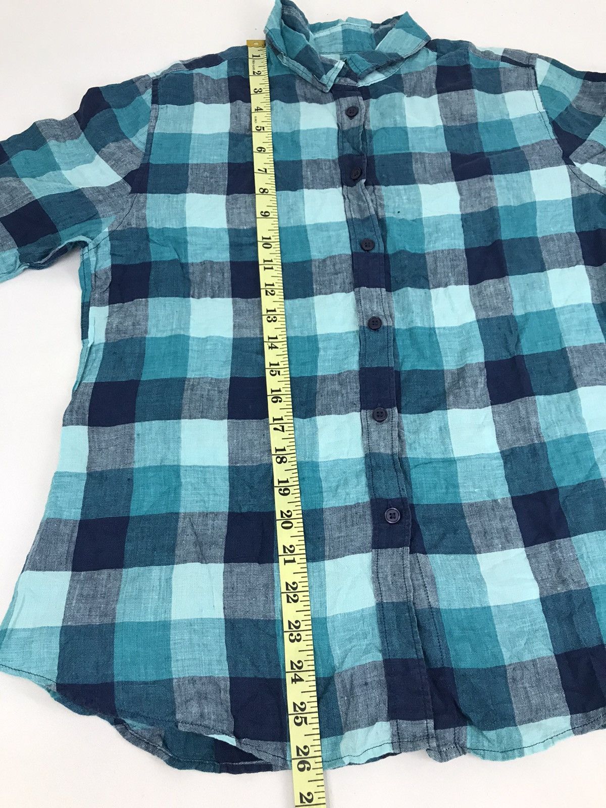 Japanese Brand × Uniqlo Uniqlo Shirt Down Shadow Plaid Checked Half Sleeve Size L / US 10 / IT 46 - 4 Thumbnail