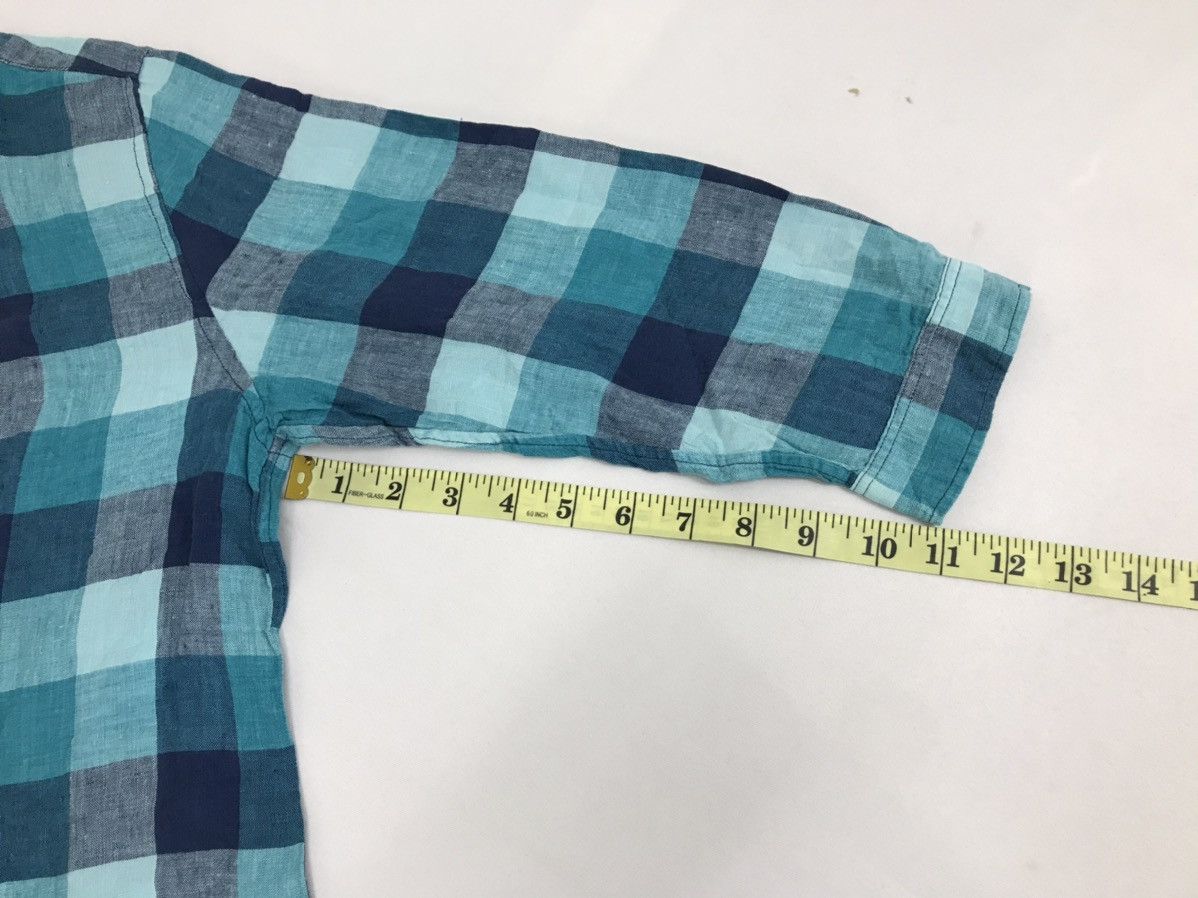 Japanese Brand × Uniqlo Uniqlo Shirt Down Shadow Plaid Checked Half Sleeve Size L / US 10 / IT 46 - 5 Thumbnail