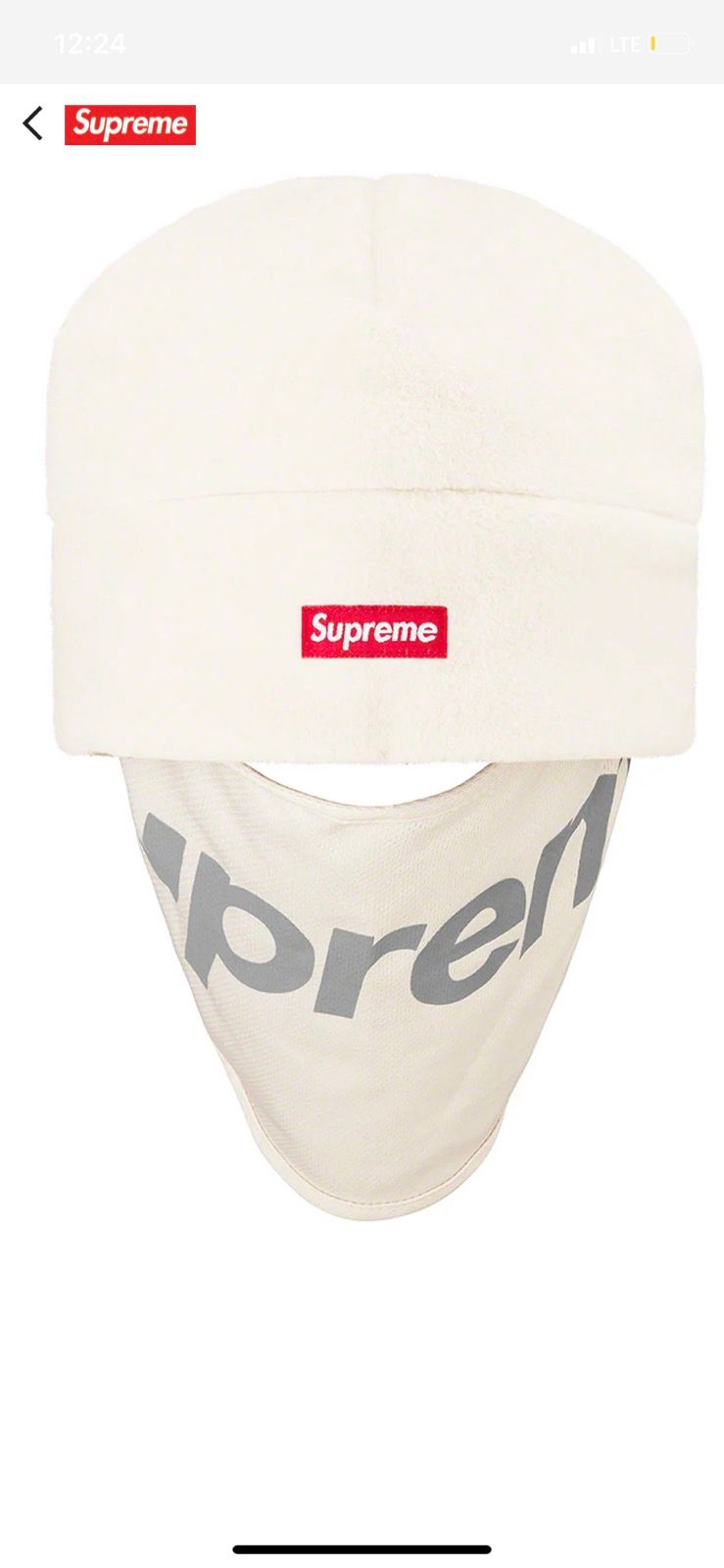 Pre-owned Supreme I'm Hand  Polartec Facemask Beanie In Stone