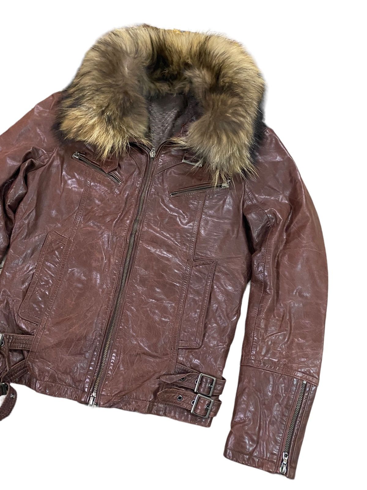 Archival Clothing Rare💥Vintage Tornado Mart Mink Fur Leather 