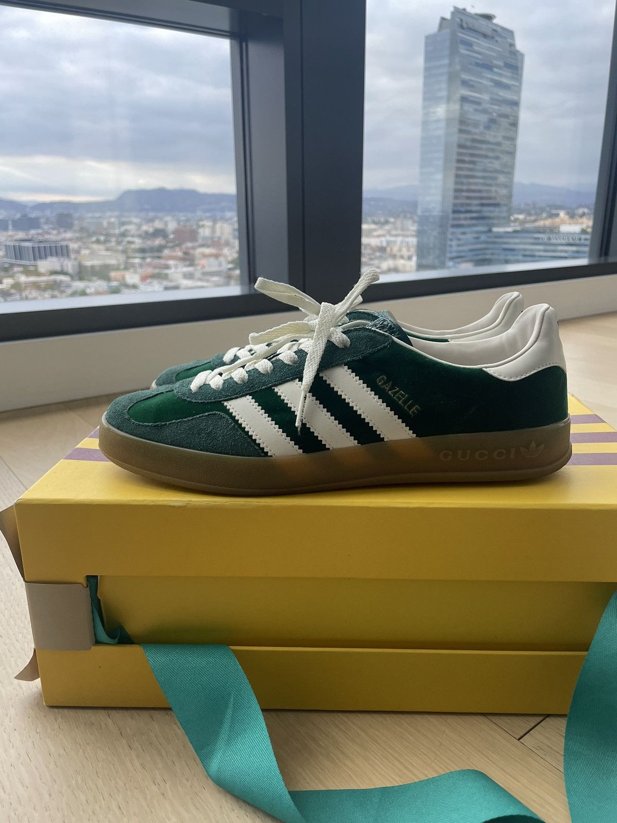 adidas gazelle silver green womens Adidas x Gucci Gazelle – Irene Buffa main image 1