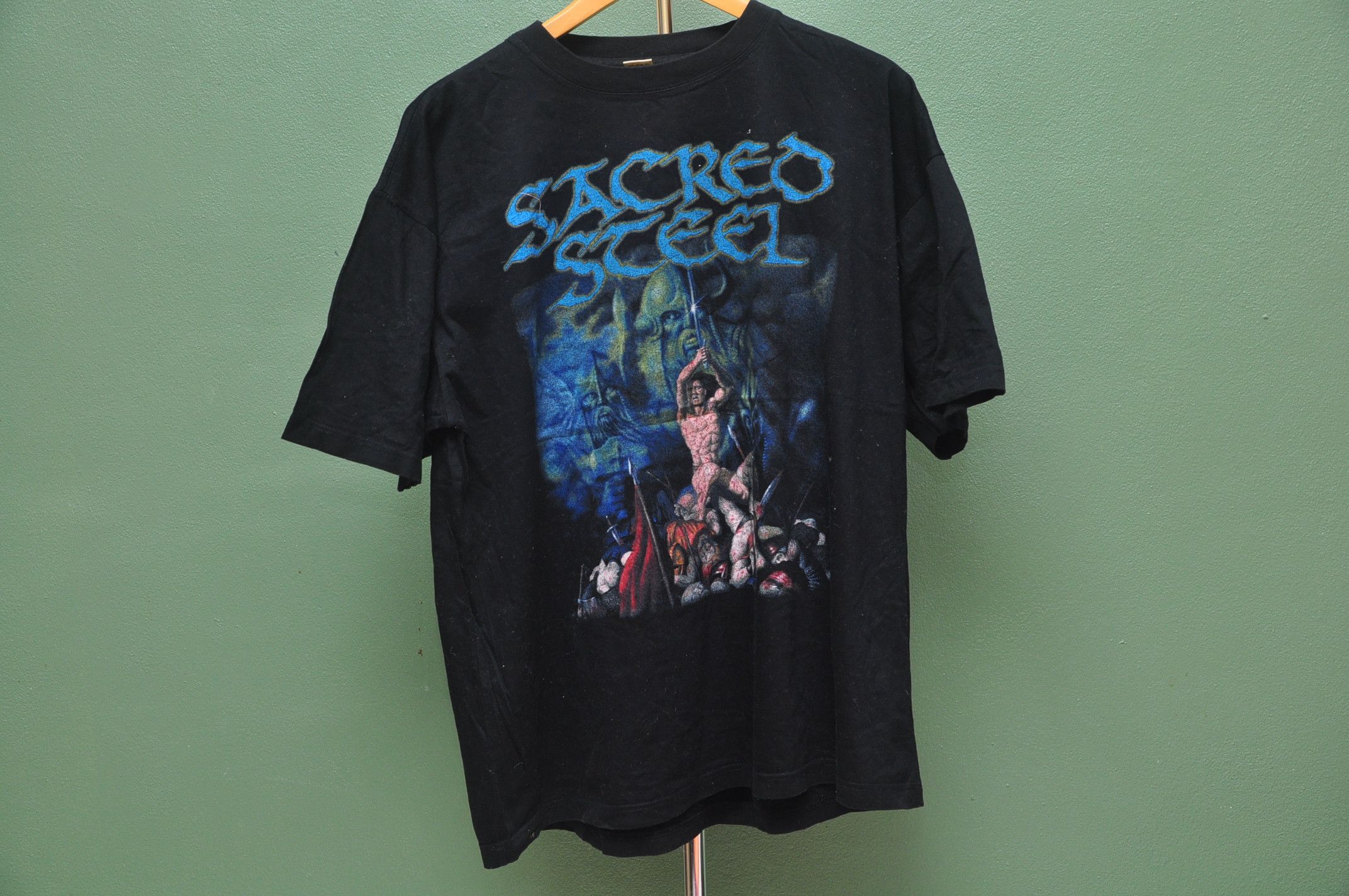 Band Tees Vintage Sacred Steel Metal Band Music Travis Scott Style Size US XL / EU 56 / 4 - 1 Thumbnail