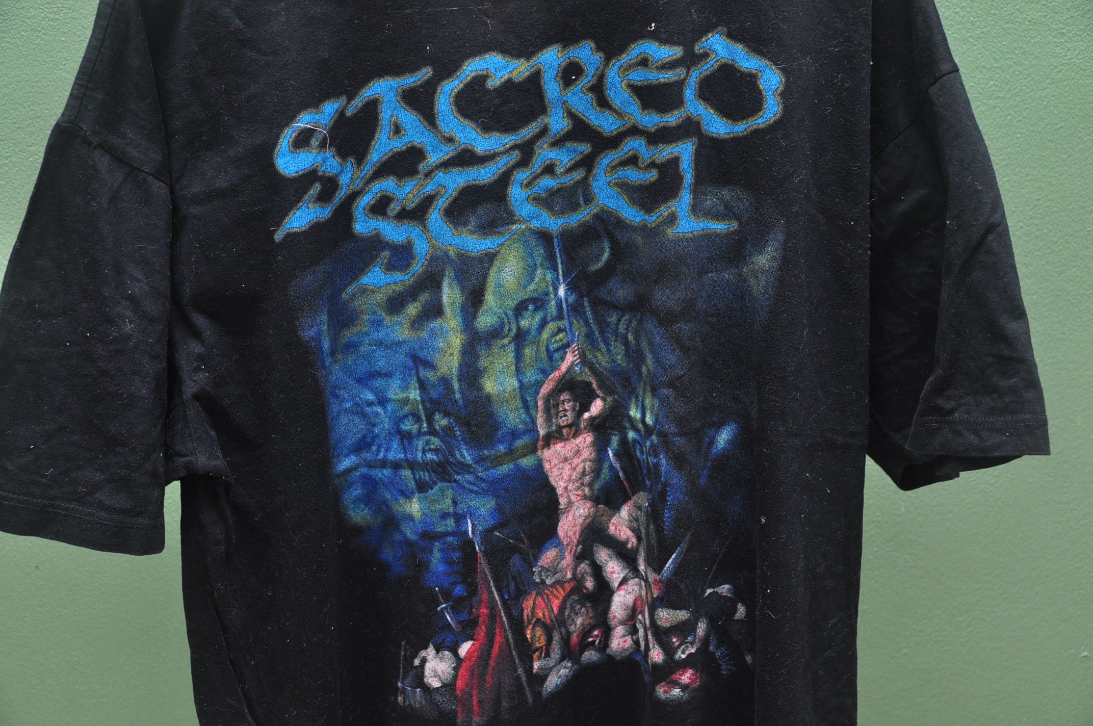 Band Tees Vintage Sacred Steel Metal Band Music Travis Scott Style Size US XL / EU 56 / 4 - 3 Thumbnail