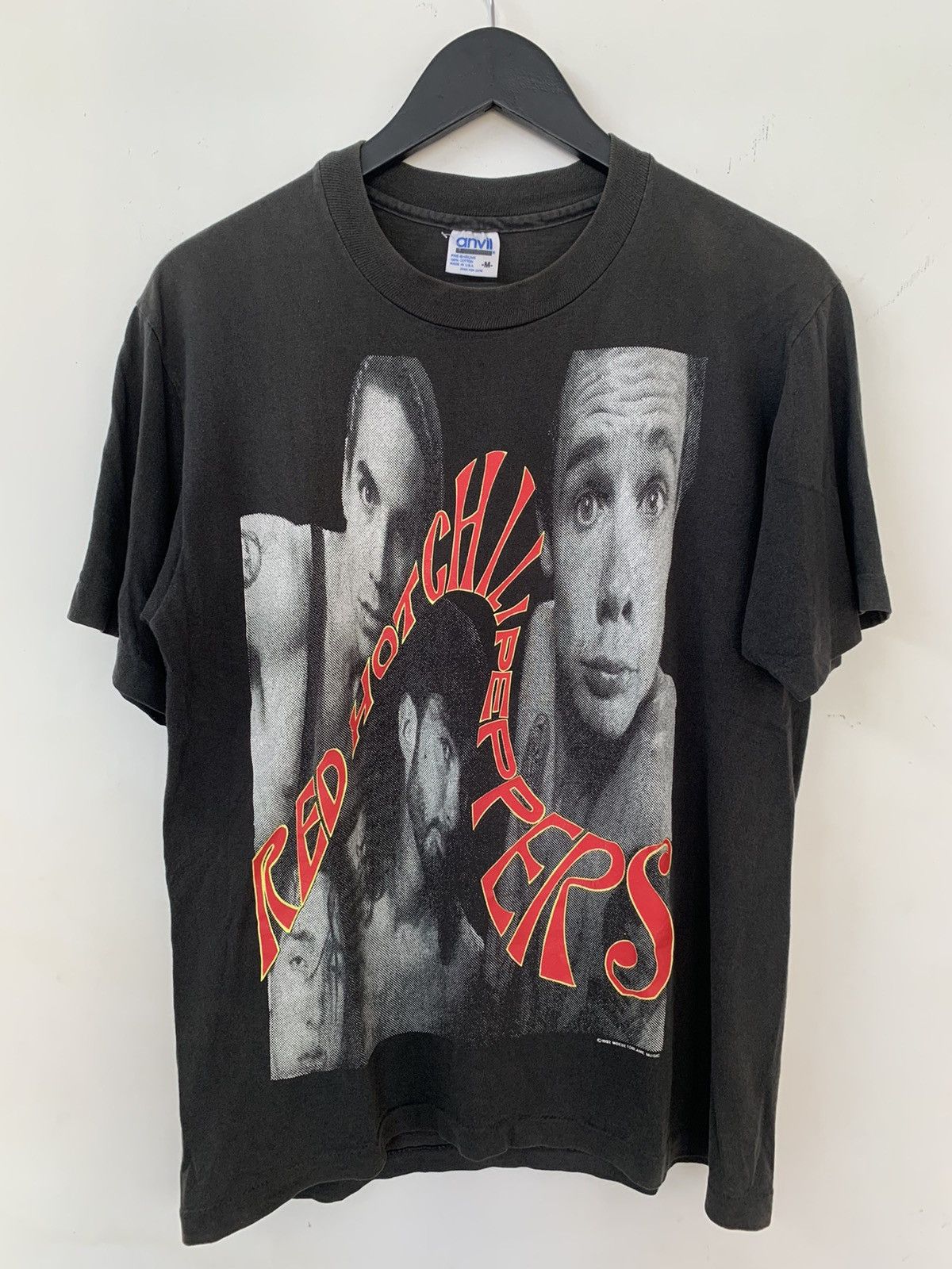image of Band Tees x Rock T Shirt Vintage 90's Red Hot Chili Peppers Promo Photo Album T-Shirt in Black (Siz