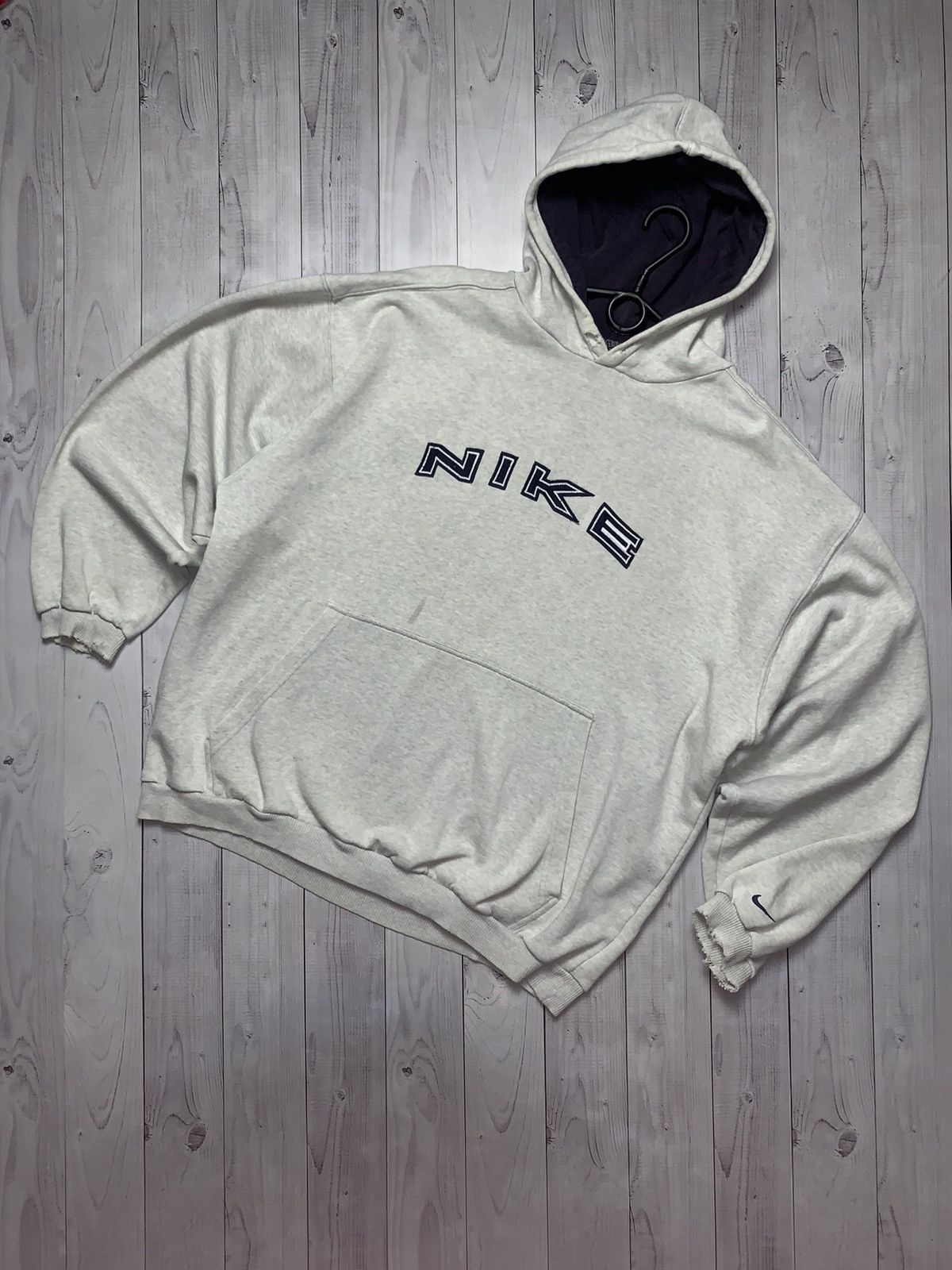 Nike × Vintage Vintage Nike Hoodie big logo distressed size XL Size US XL / EU 56 / 4 - 1 Thumbnail