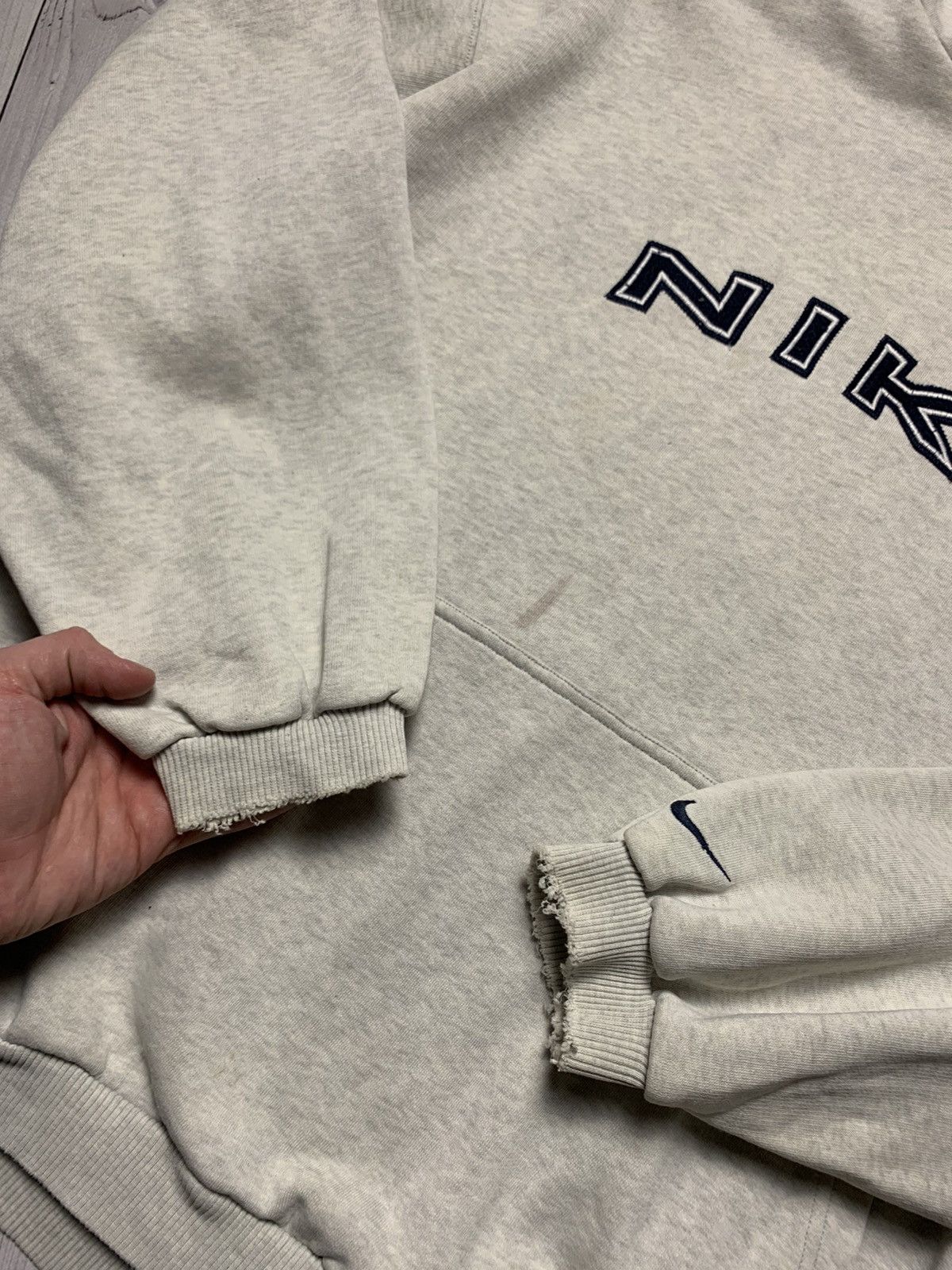 Nike × Vintage Vintage Nike Hoodie big logo distressed size XL Size US XL / EU 56 / 4 - 4 Thumbnail