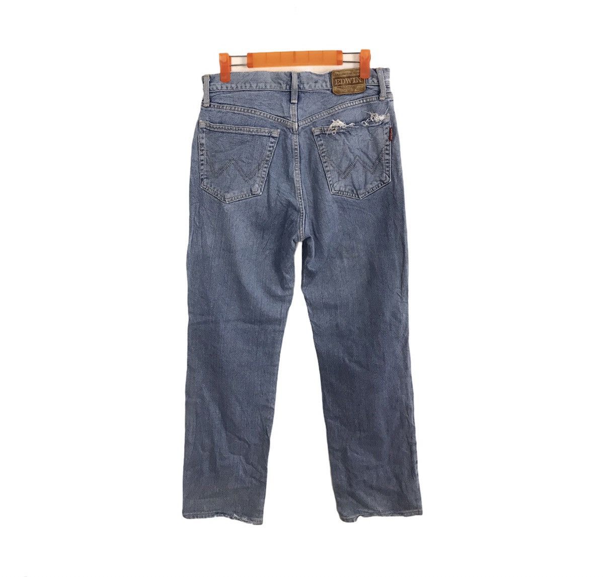 Edwin Vtg 90s Edwin Lot 703 Distressed Denim Jeans Indigo Design Size US 29 - 1 Thumbnail