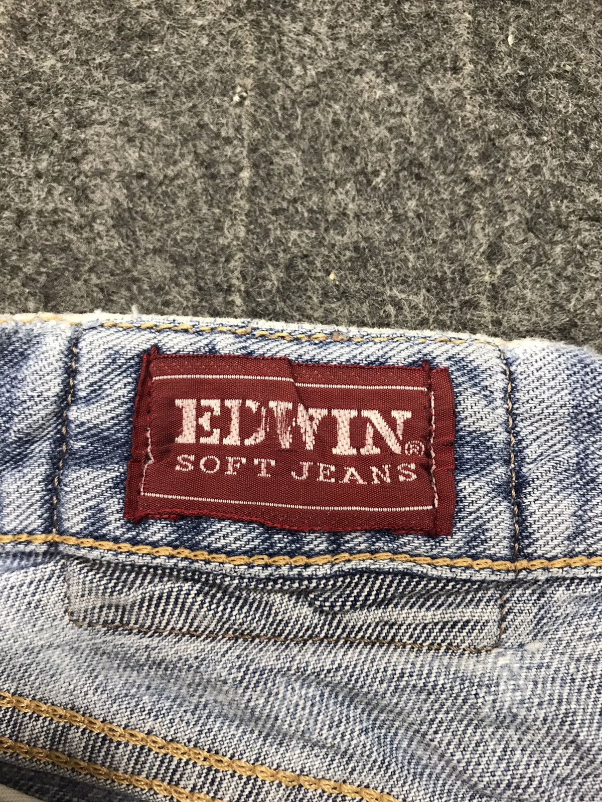 Edwin Vtg 90s Edwin Lot 703 Distressed Denim Jeans Indigo Design Size US 29 - 9 Thumbnail