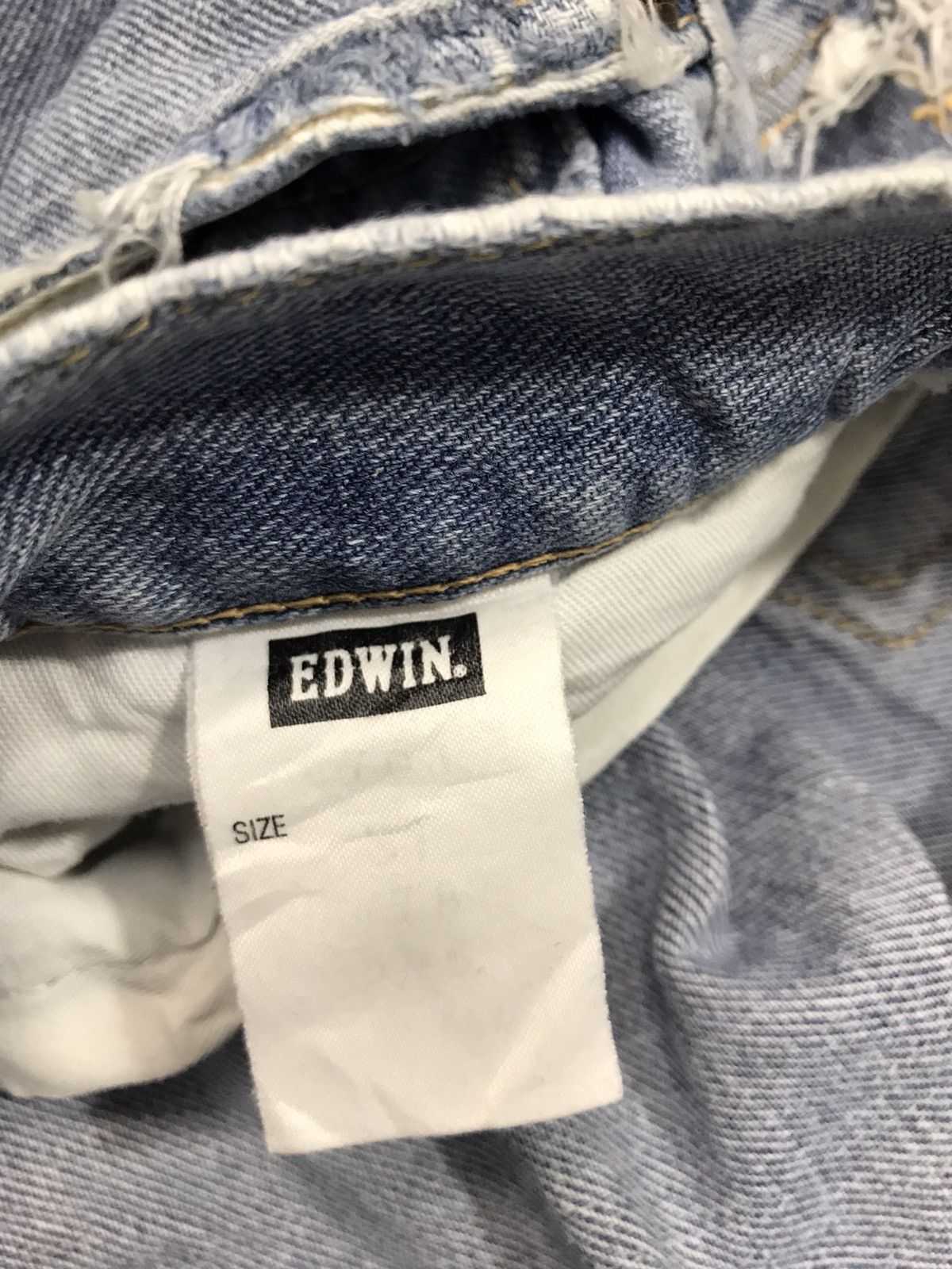 Edwin Vtg 90s Edwin Lot 703 Distressed Denim Jeans Indigo Design Size US 29 - 7 Thumbnail