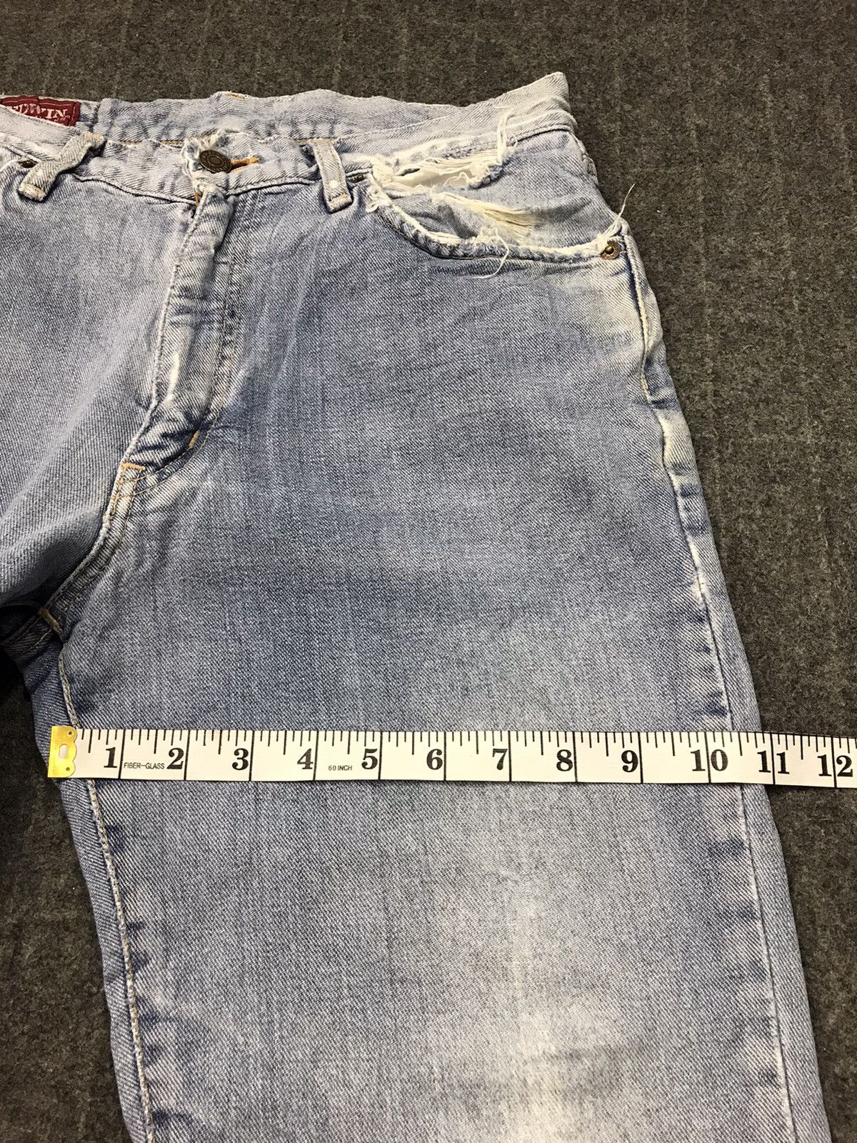 Edwin Vtg 90s Edwin Lot 703 Distressed Denim Jeans Indigo Design Size US 29 - 16 Thumbnail