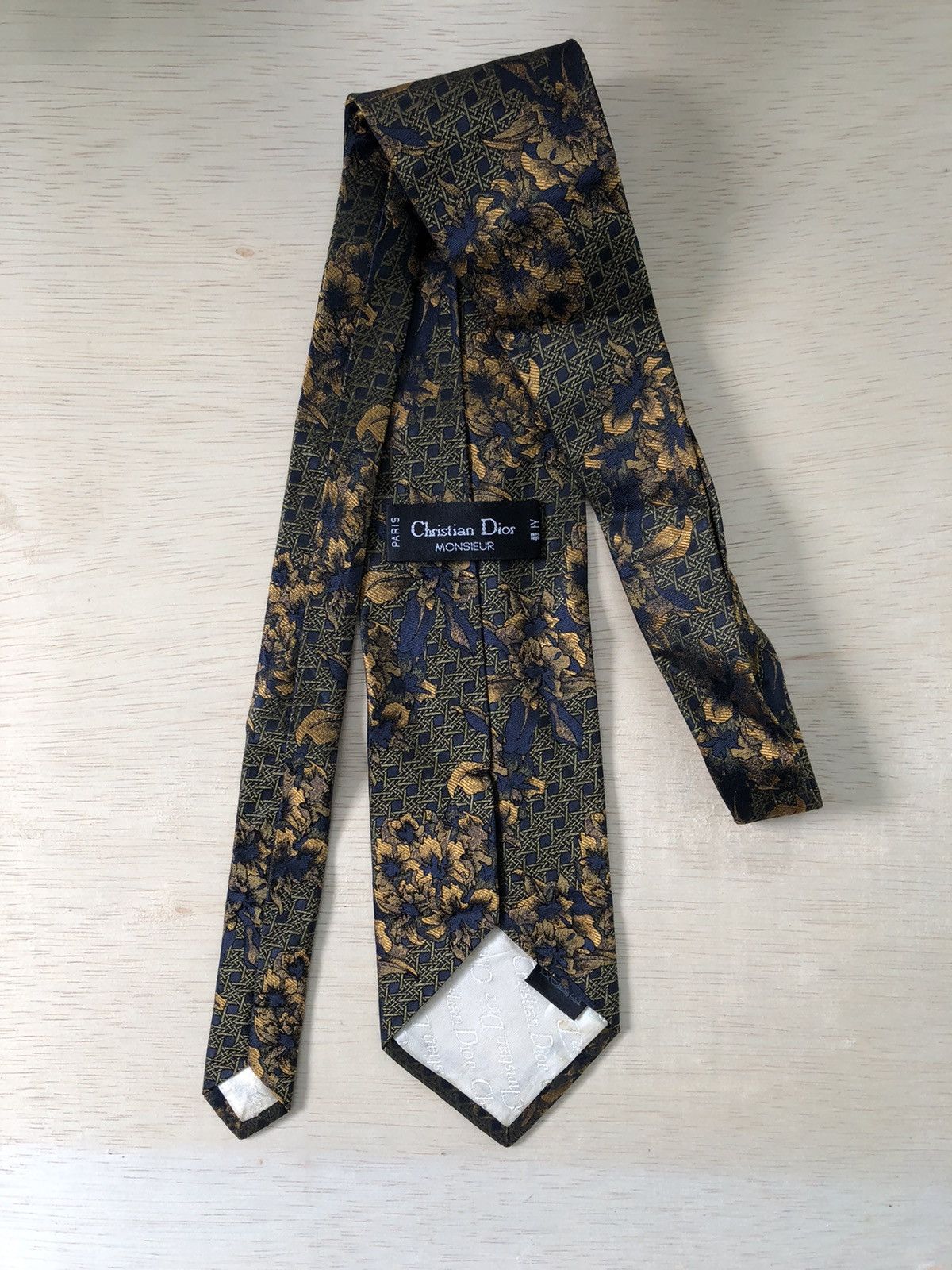 Christian Dior Monsieur Deletetoday 🔥 Christian dior monsieur floral gold neck tie Size ONE SIZE - 3 Thumbnail