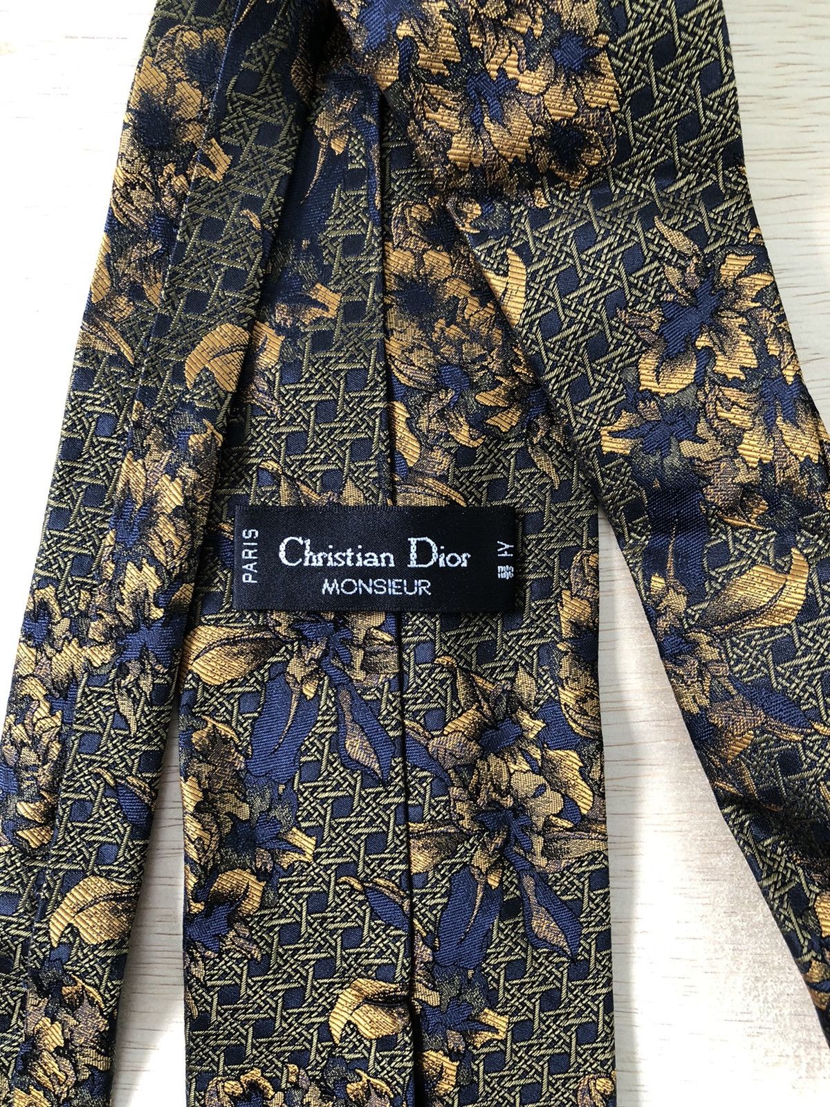 Christian Dior Monsieur Deletetoday 🔥 Christian dior monsieur floral gold neck tie Size ONE SIZE - 4 Thumbnail