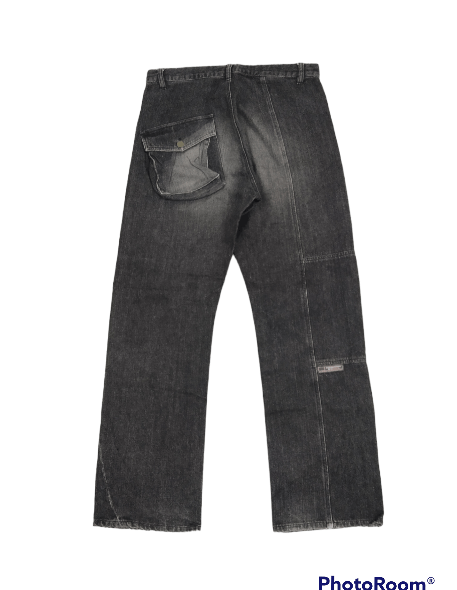 image of Avant Garde x Distressed Denim Super Sick Reconstructed Unconscious Brothers Denim Pants in Black G