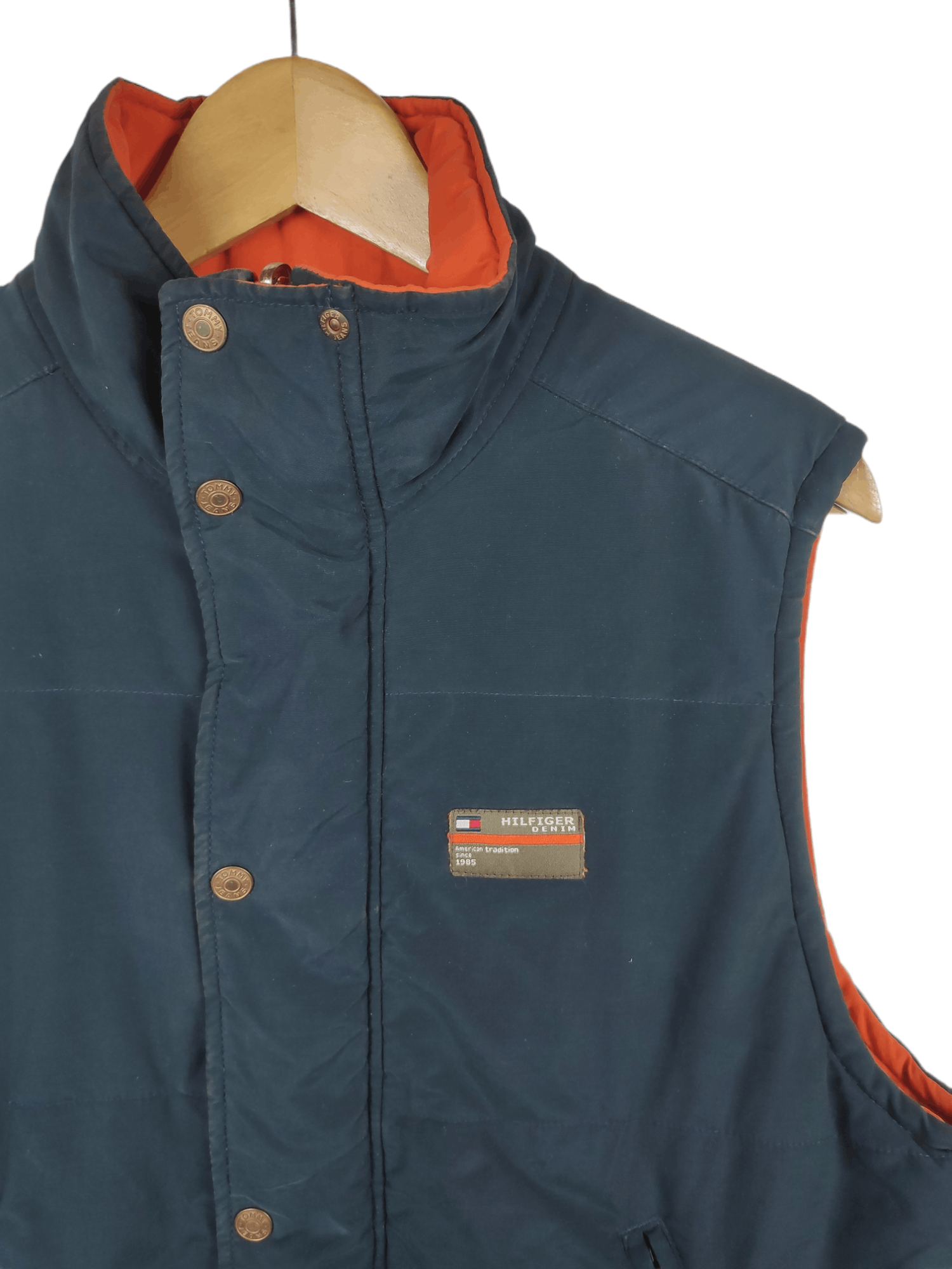 Tommy Hilfiger × Vintage Vintage Puffer Hilfiger Denim Tommy Reversible Vest Jacket Size US M / EU 48-50 / 2 - 3 Thumbnail