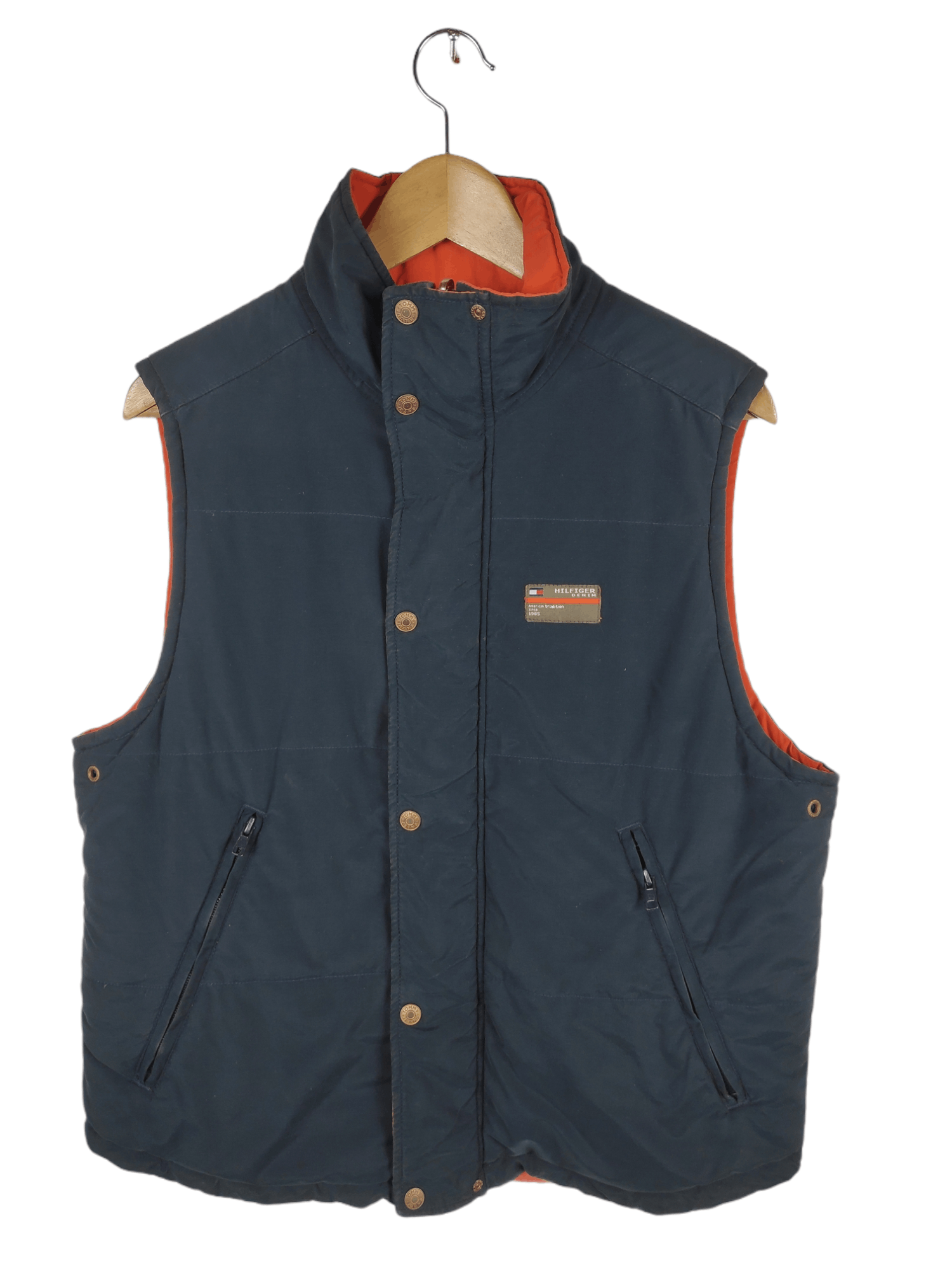 Tommy Hilfiger × Vintage Vintage Puffer Hilfiger Denim Tommy Reversible Vest Jacket Size US M / EU 48-50 / 2 - 2 Thumbnail