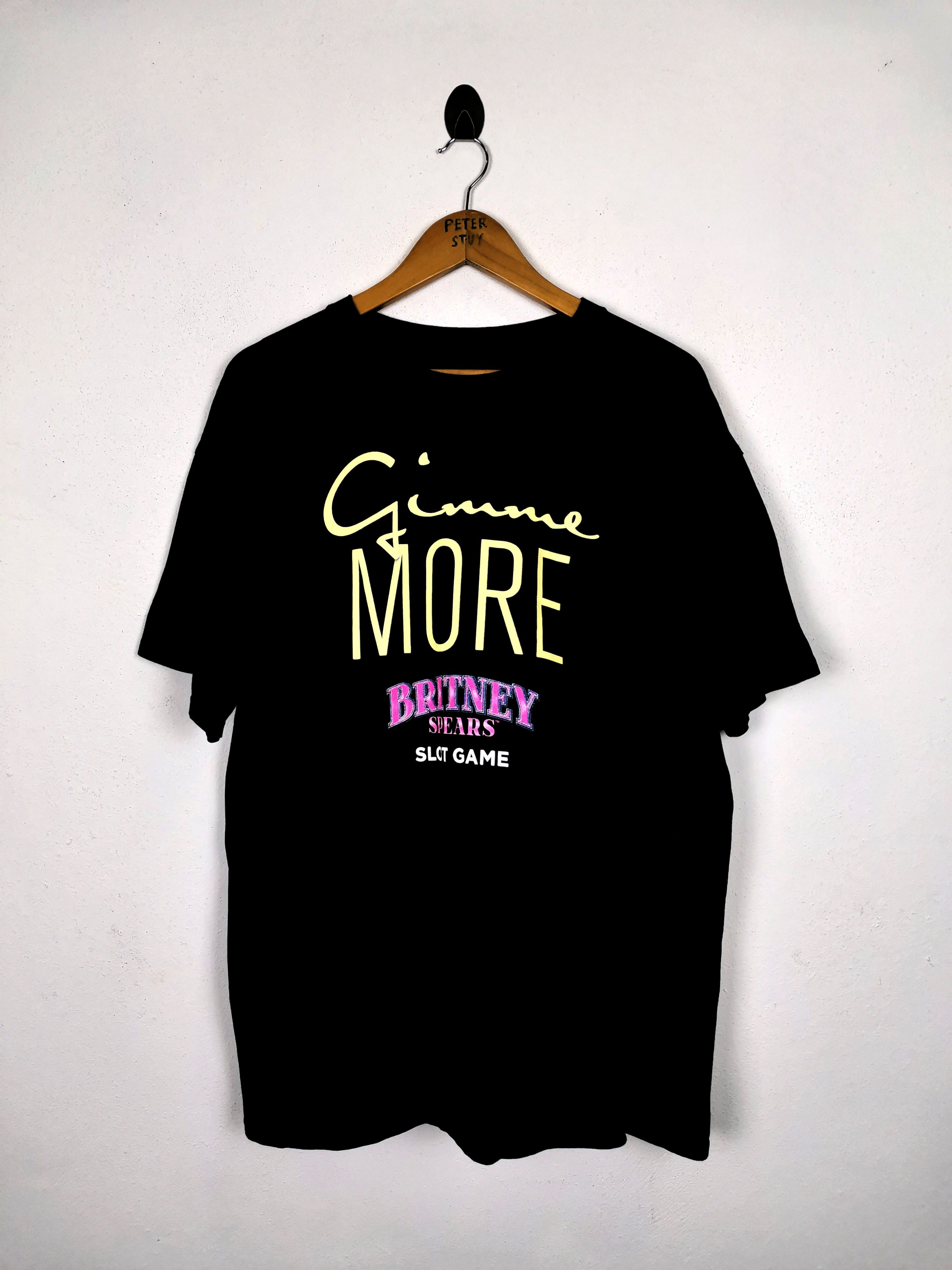 image of Band Tees Britney Spears "gimme More" Slot Game in Black, Men's (Size XL)