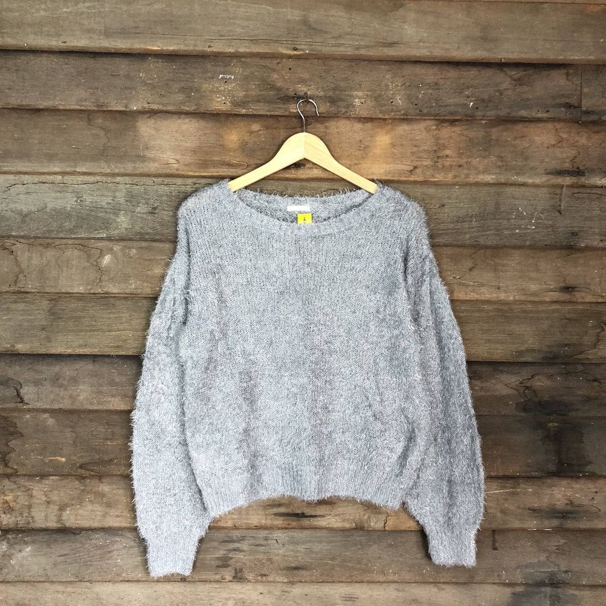 DL Gu Japan Grey Mohair Soft Fur Shag Shaggy Knitwear #B627