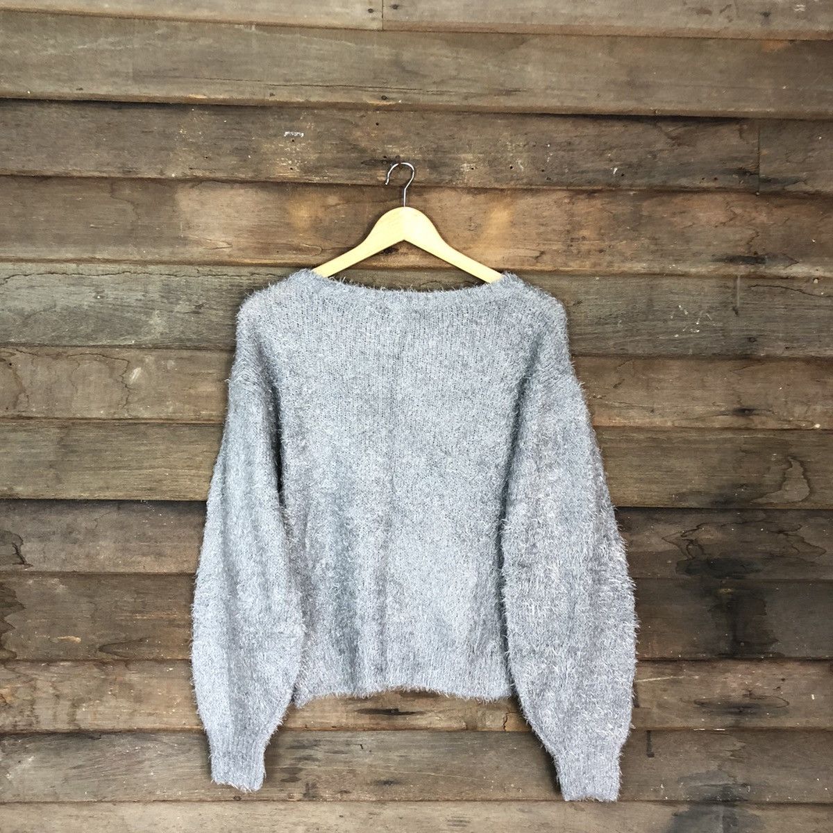 Japanese Brand DL Gu Japan Grey Mohair Soft Fur Shag Shaggy Knitwear #B627 Size M / US 6-8 / IT 42-44 - 12 Thumbnail