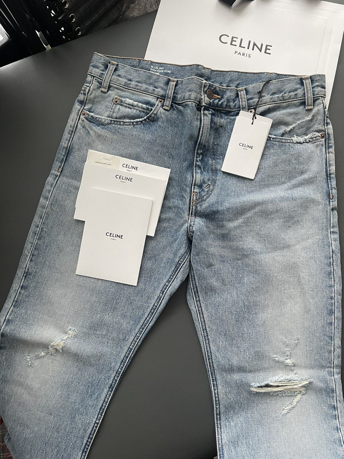 Celine × Hedi Slimane Extremely Rare Sold-out Brand NEW Celine Trash Crash Denim Size US 32 / EU 48 - 15 Thumbnail