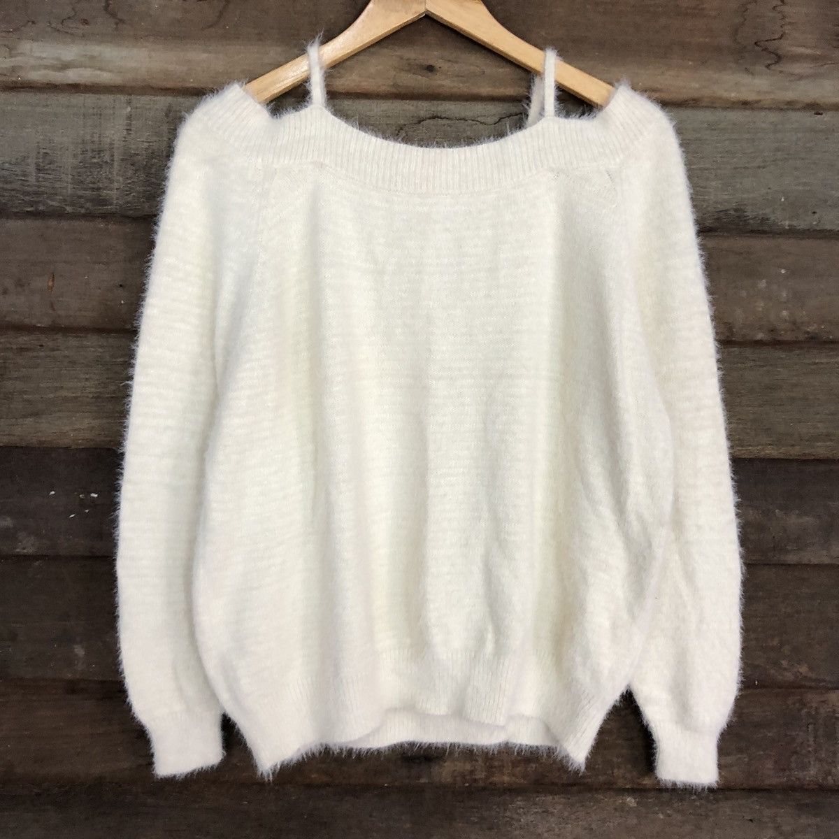 Homespun Knitwear × Japanese Brand DL Discoat Cream Mohair Soft Fur Shag Shaggy Knitwear #B634 Size M / US 6-8 / IT 42-44 - 8 Thumbnail