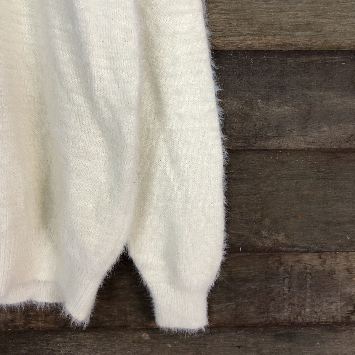 Homespun Knitwear × Japanese Brand DL Discoat Cream Mohair Soft Fur Shag Shaggy Knitwear #B634 Size M / US 6-8 / IT 42-44 - 4 Thumbnail