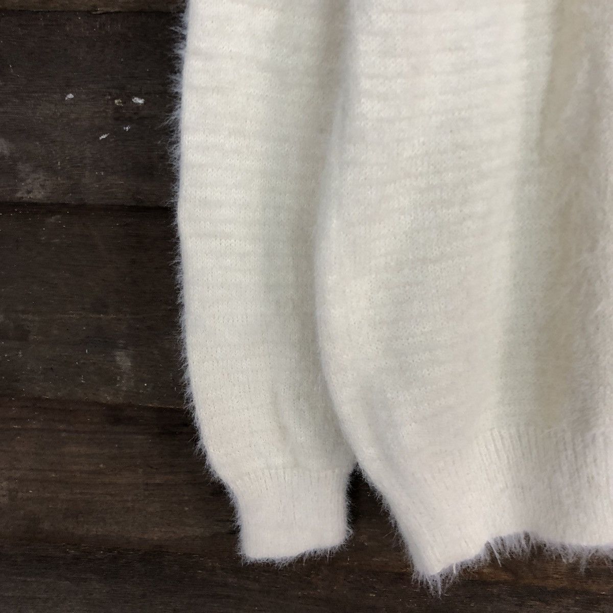 Homespun Knitwear × Japanese Brand DL Discoat Cream Mohair Soft Fur Shag Shaggy Knitwear #B634 Size M / US 6-8 / IT 42-44 - 6 Thumbnail