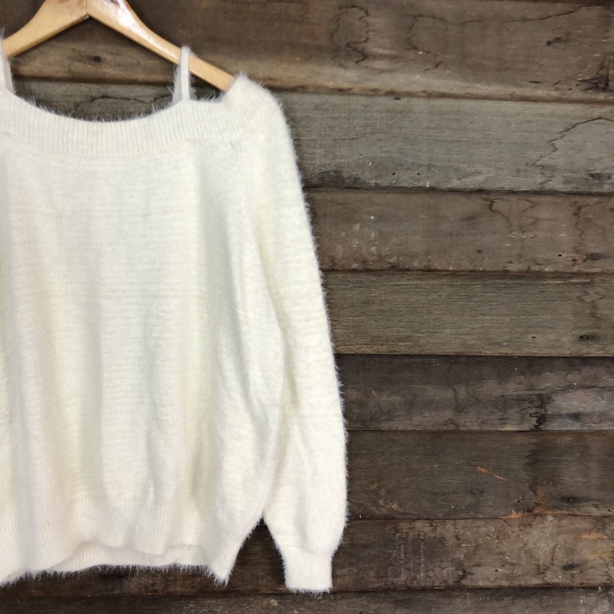 Homespun Knitwear × Japanese Brand DL Discoat Cream Mohair Soft Fur Shag Shaggy Knitwear #B634 Size M / US 6-8 / IT 42-44 - 5 Thumbnail