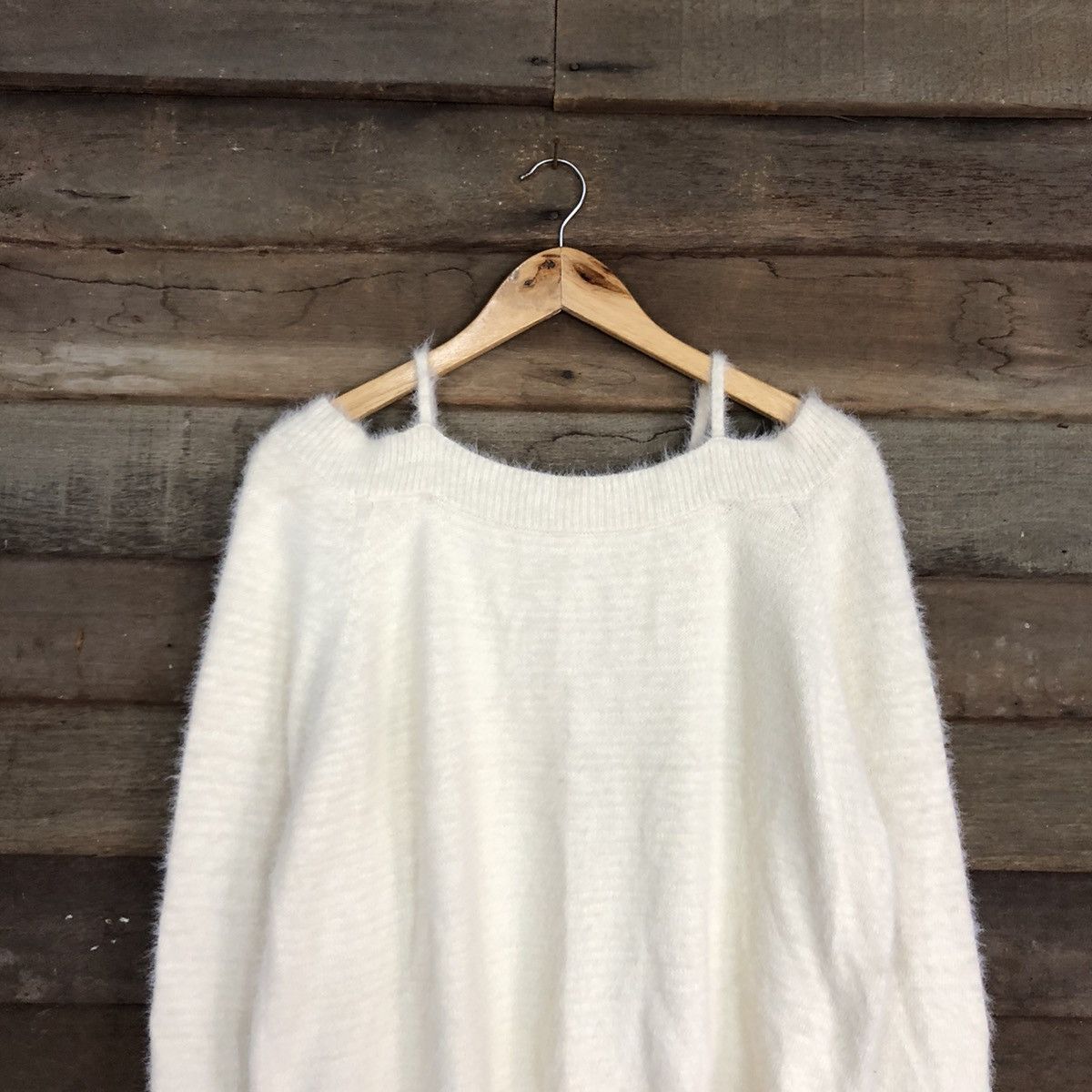 Homespun Knitwear × Japanese Brand DL Discoat Cream Mohair Soft Fur Shag Shaggy Knitwear #B634 Size M / US 6-8 / IT 42-44 - 9 Thumbnail