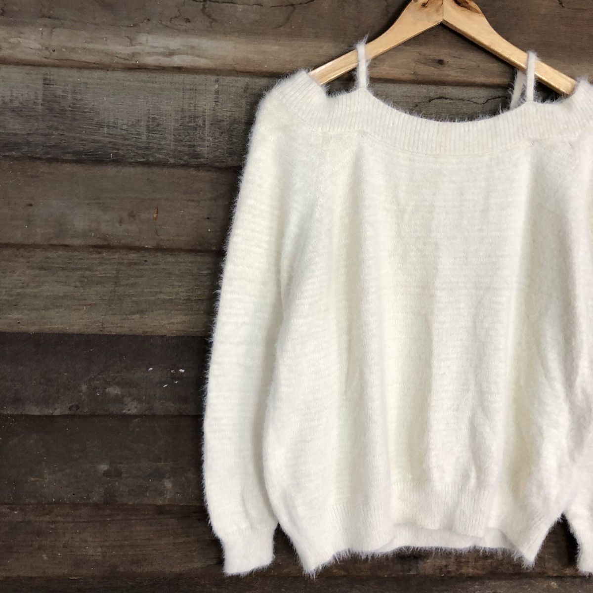 Homespun Knitwear × Japanese Brand DL Discoat Cream Mohair Soft Fur Shag Shaggy Knitwear #B634 Size M / US 6-8 / IT 42-44 - 7 Thumbnail