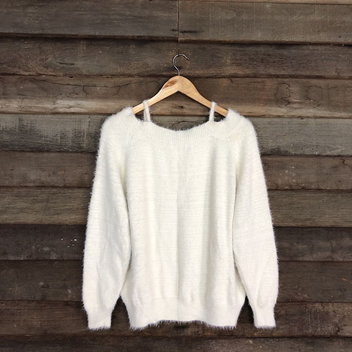 Homespun Knitwear × Japanese Brand DL Discoat Cream Mohair Soft Fur Shag Shaggy Knitwear #B634 Size M / US 6-8 / IT 42-44 - 11 Thumbnail