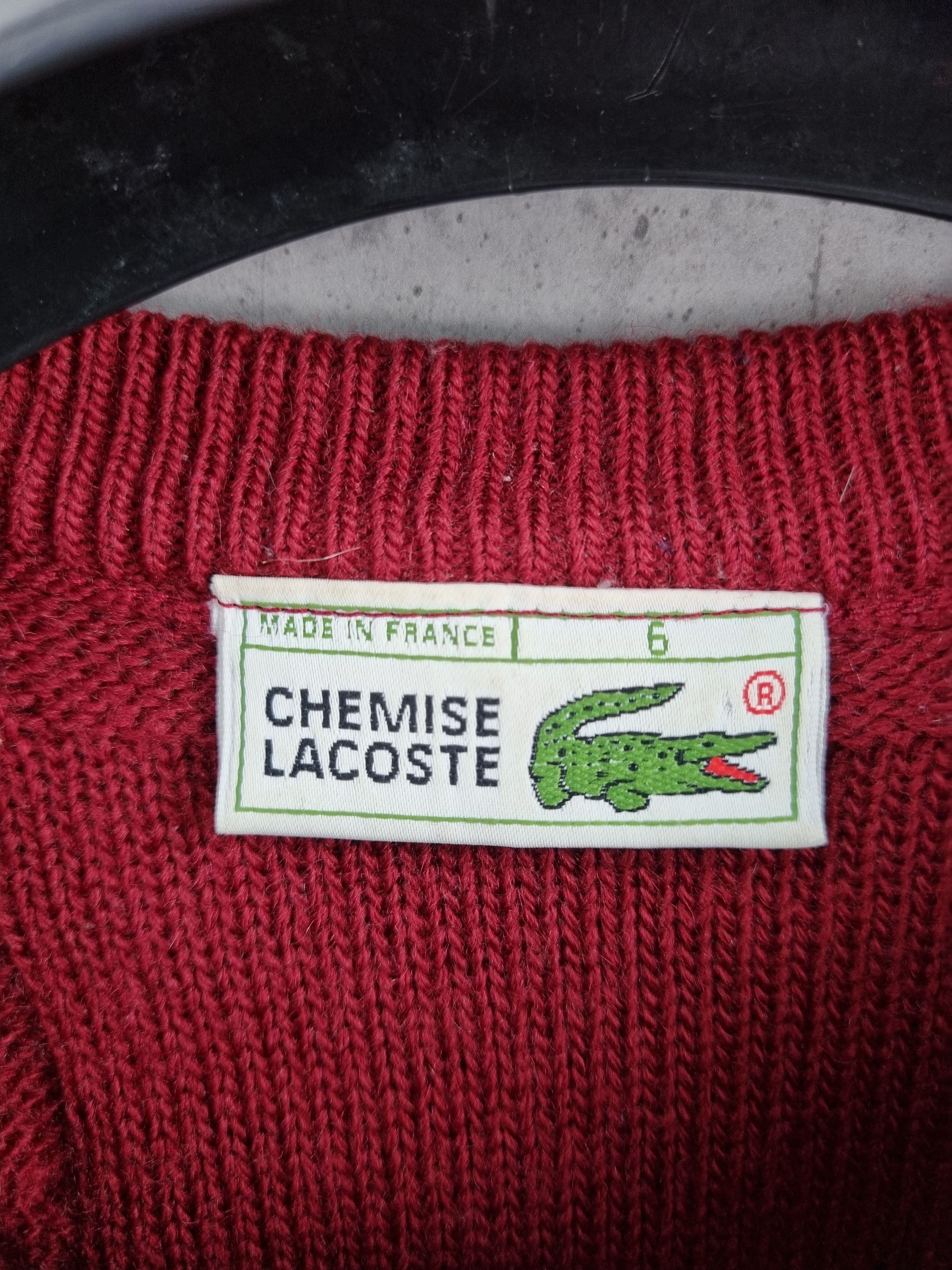 Lacoste × Vintage 80s LACOSTE Chemise French Cable Knitted Wool Sweater Size US L / EU 52-54 / 3 - 9 Thumbnail
