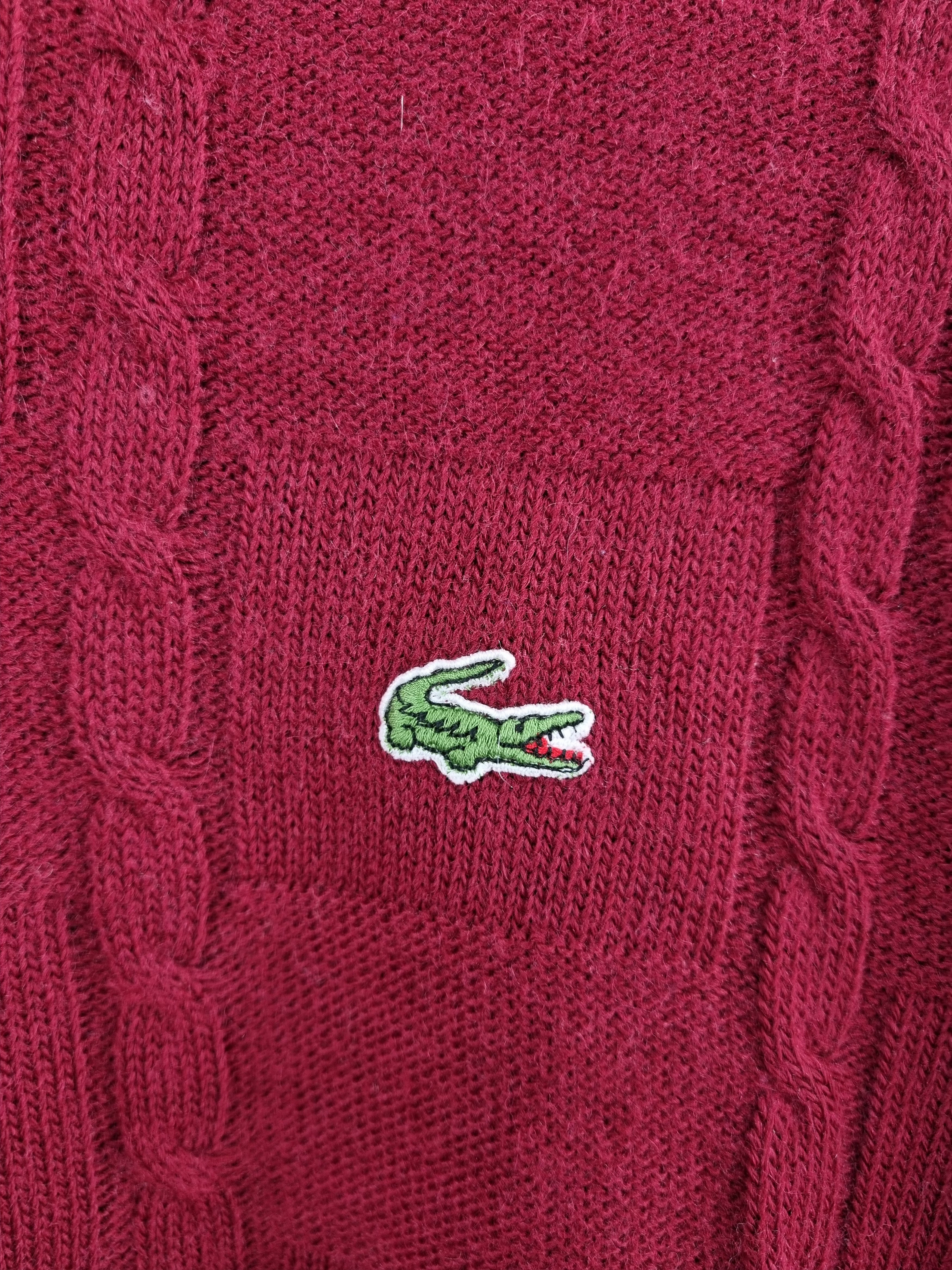 Lacoste × Vintage 80s LACOSTE Chemise French Cable Knitted Wool Sweater Size US L / EU 52-54 / 3 - 8 Thumbnail