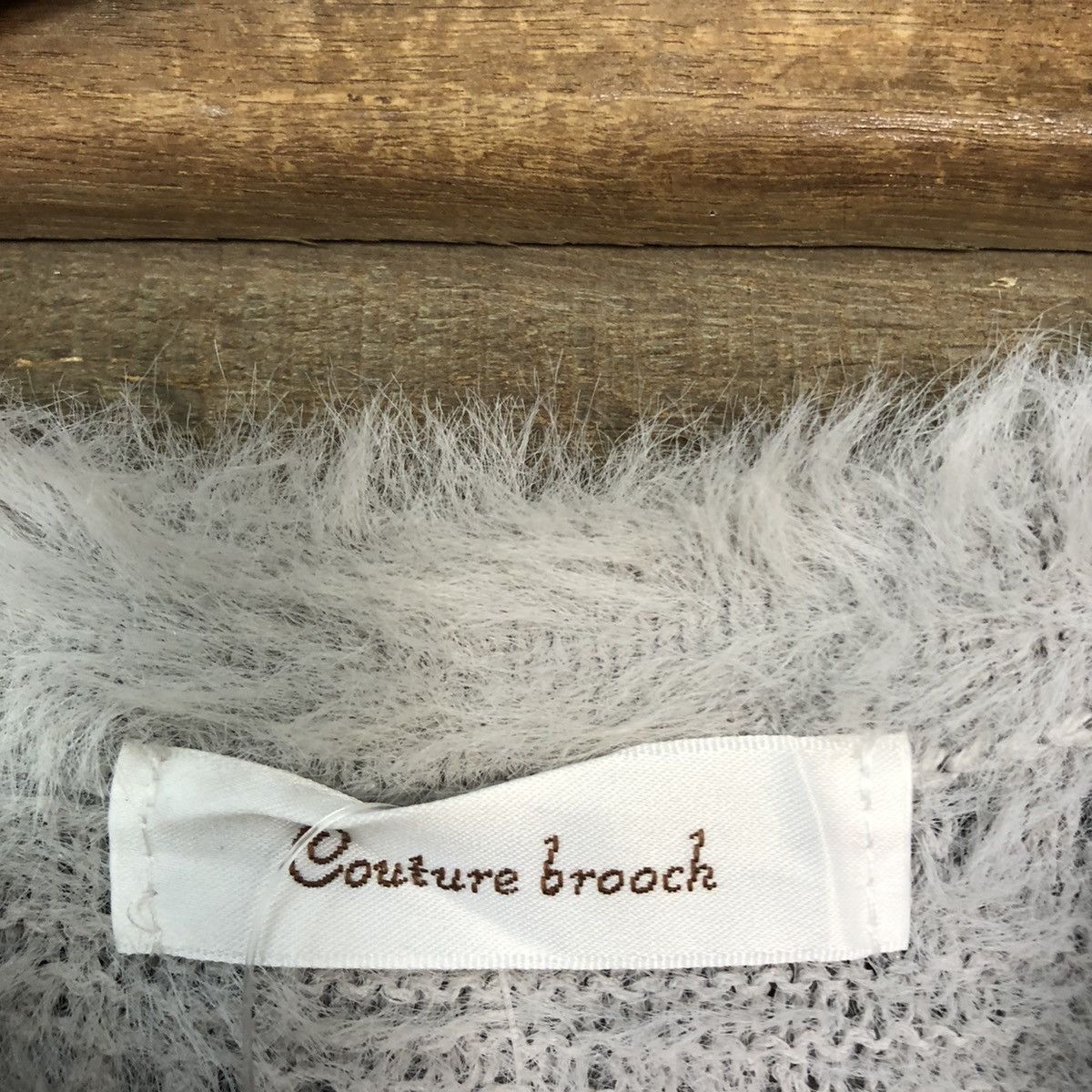 Homespun Knitwear × Japanese Brand Couture Brooch Faded Grey Mohair Shag Shaggy Knitwear #B631 Size S / US 4 / IT 40 - 10 Thumbnail