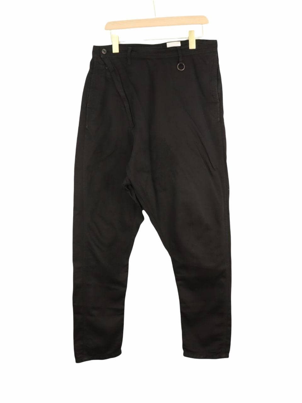 image of Julius Ss12 Edge; Collection Side Closure Wide Drop Crotch Pant in Black, Men's (Size 33)