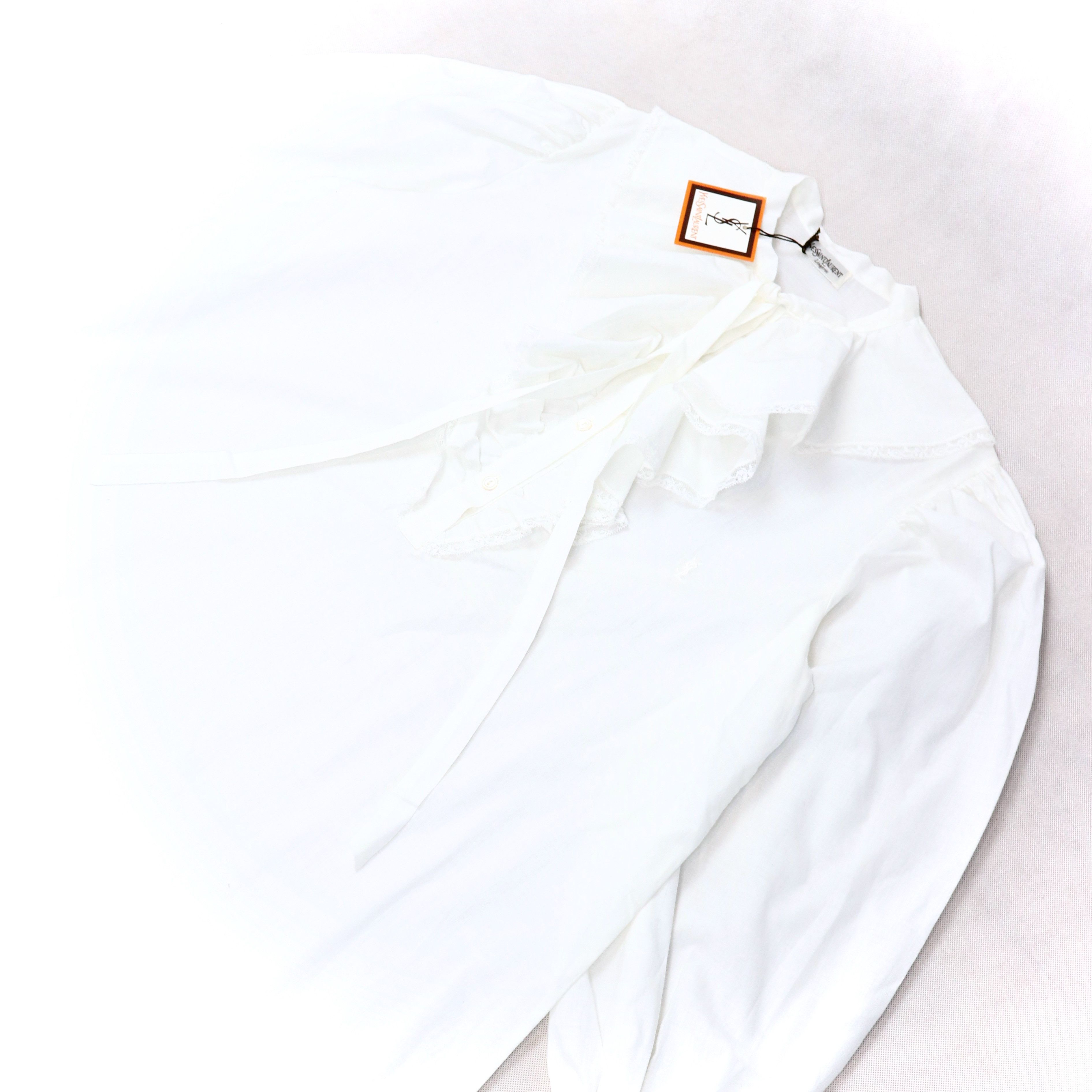 Yves Saint Laurent YSL 80s Sleeping Shirt Size M / US 6-8 / IT 42-44 - 6 Thumbnail