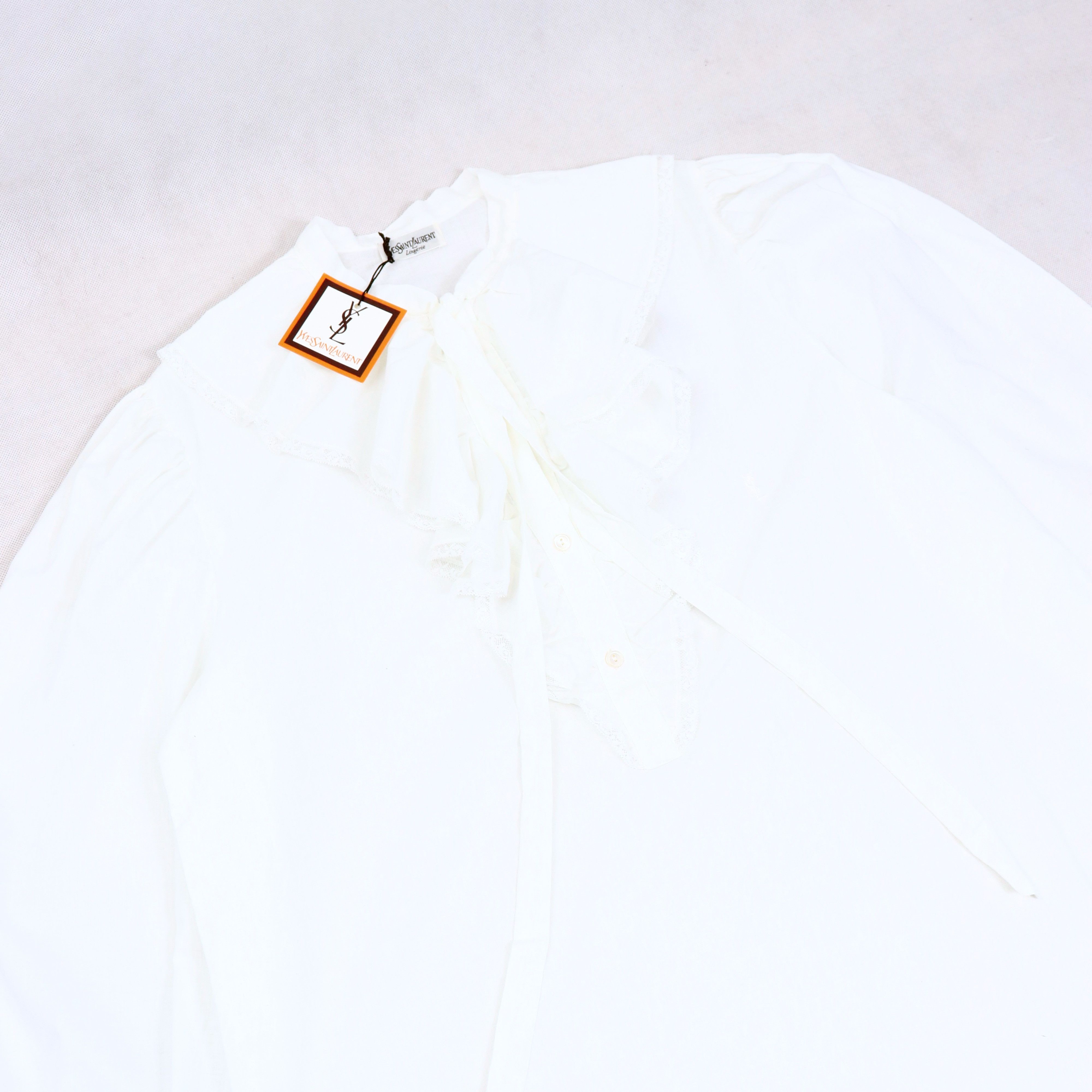 Yves Saint Laurent YSL 80s Sleeping Shirt Size M / US 6-8 / IT 42-44 - 5 Thumbnail
