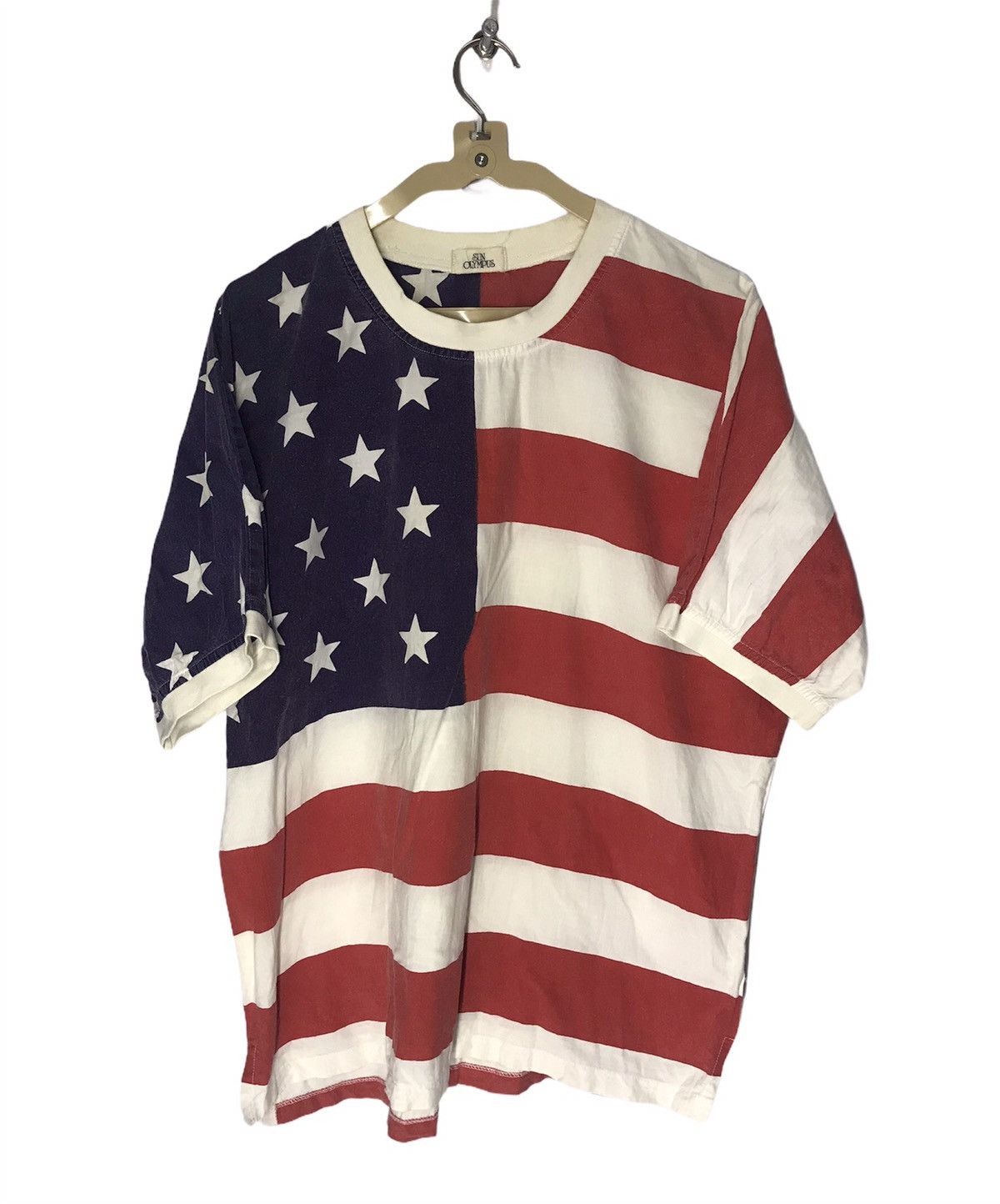Japanese Brand × Vintage Fullprint American flag tee Size US L / EU 52-54 / 3 - 1 Thumbnail