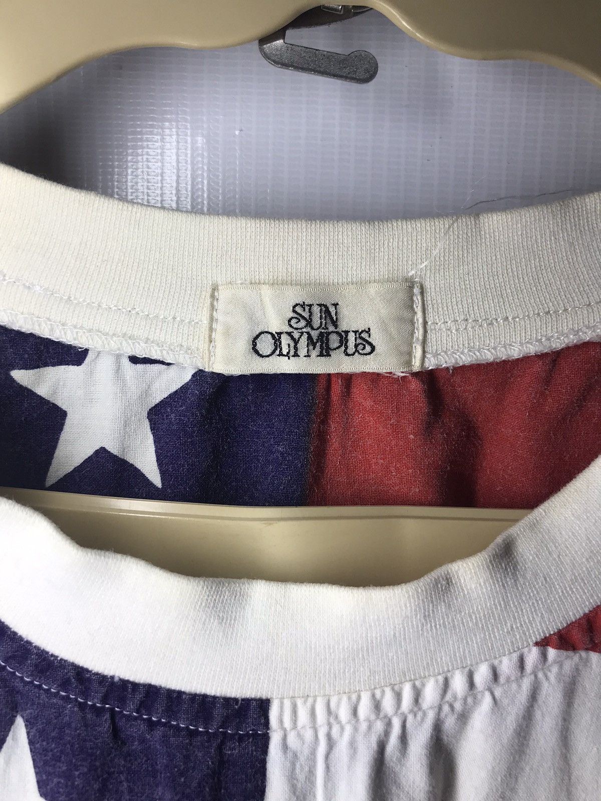 Japanese Brand × Vintage Fullprint American flag tee Size US L / EU 52-54 / 3 - 4 Thumbnail