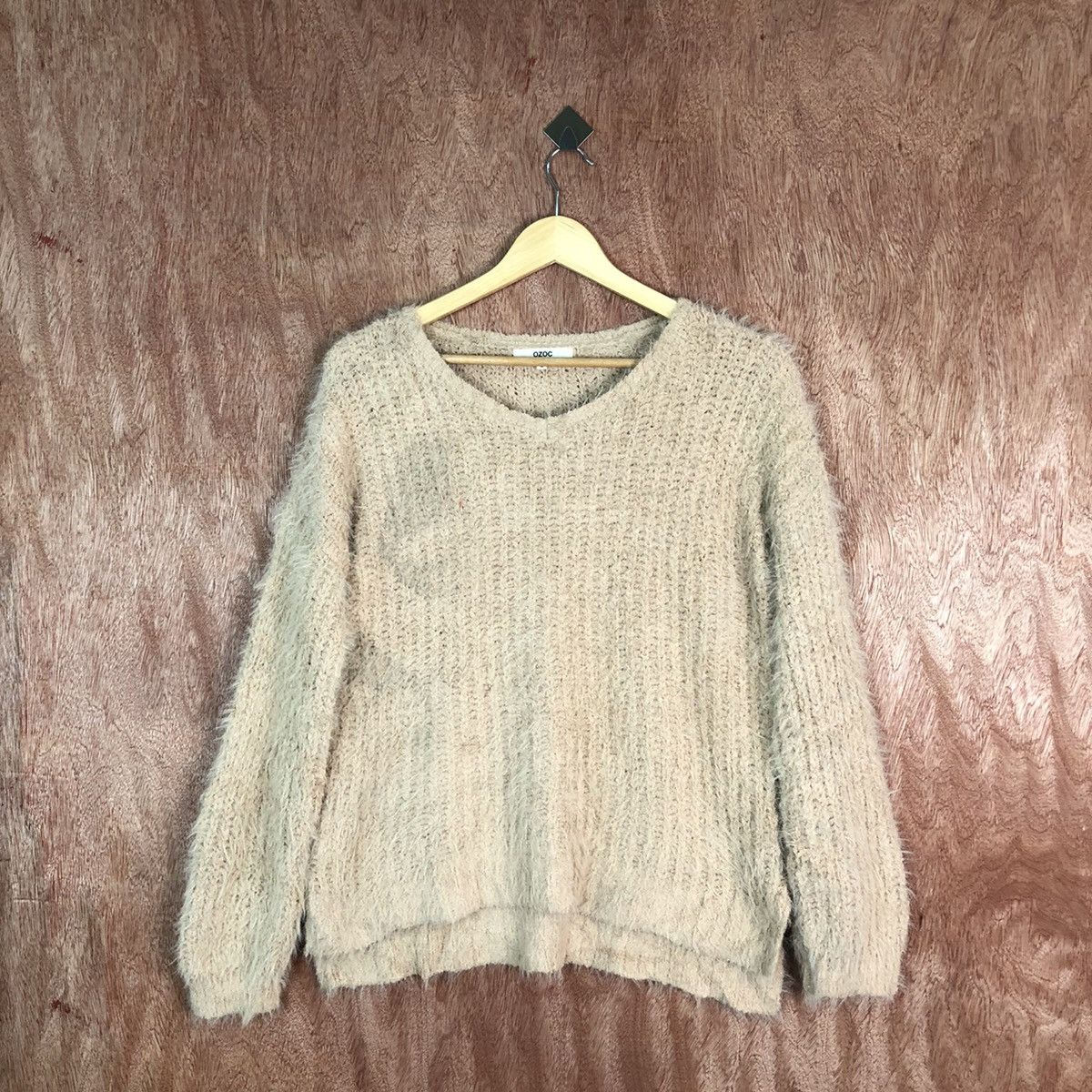 image of Homespun Knitwear Ozoc Brown Shag Shaggy Fur Mohair Knitwear 6627, Men's (Size Medium)