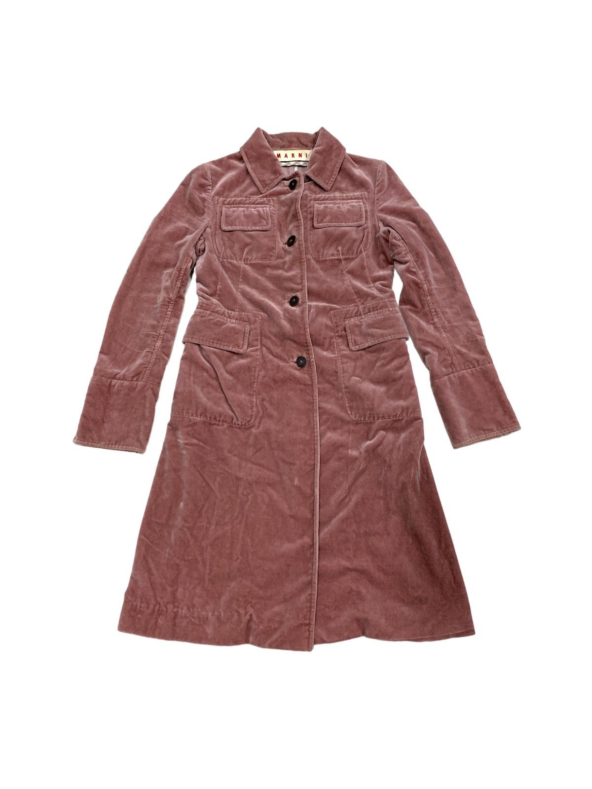 Marni MARNI VELVET LONG COAT MADE IN ITALY Size XS / US 0-2 / IT 36-38 - 1 Thumbnail