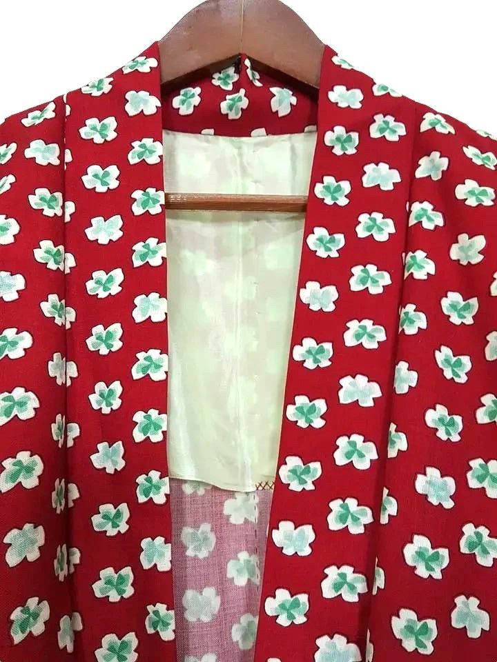 Other Hitoe Haori Floral Motif Noragi Japanese Traditional Jacket Size US M / EU 48-50 / 2 - 6 Thumbnail