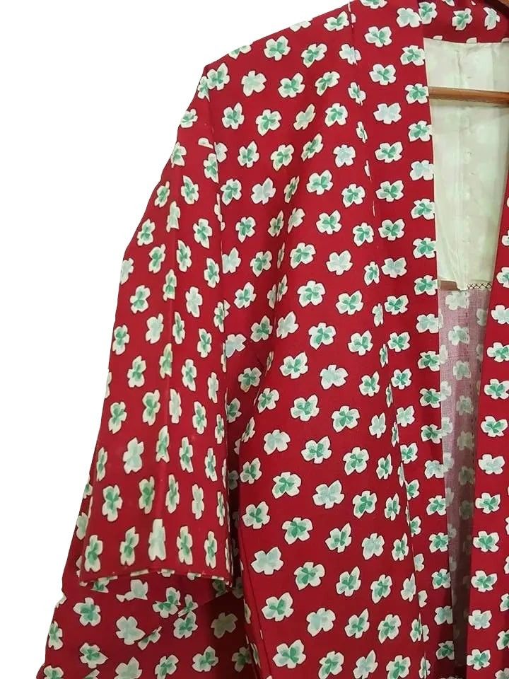 Other Hitoe Haori Floral Motif Noragi Japanese Traditional Jacket Size US M / EU 48-50 / 2 - 14 Thumbnail