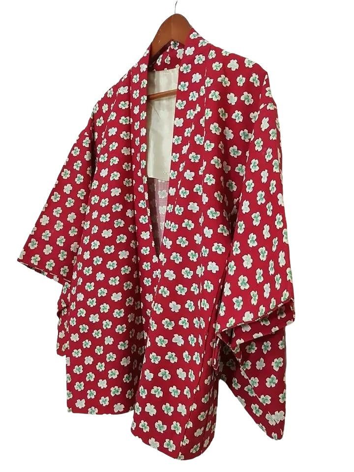 Other Hitoe Haori Floral Motif Noragi Japanese Traditional Jacket Size US M / EU 48-50 / 2 - 3 Thumbnail