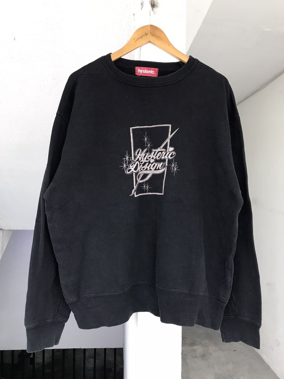 Image of Size 90's Hysteric Glamour Hysteric Design Sweatshirt in Black, Men's