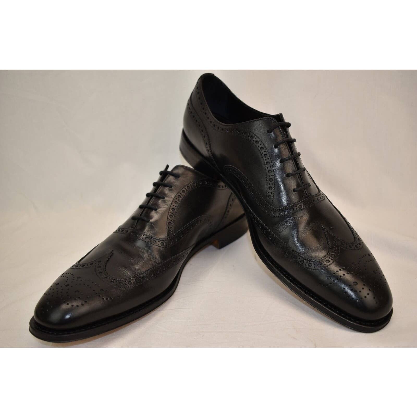 Prada 2EB127 BLACK LEATHER WINGTIP BROGUES OXFORDS 12 US 13 Size US 13 / EU 46 - 4 Thumbnail
