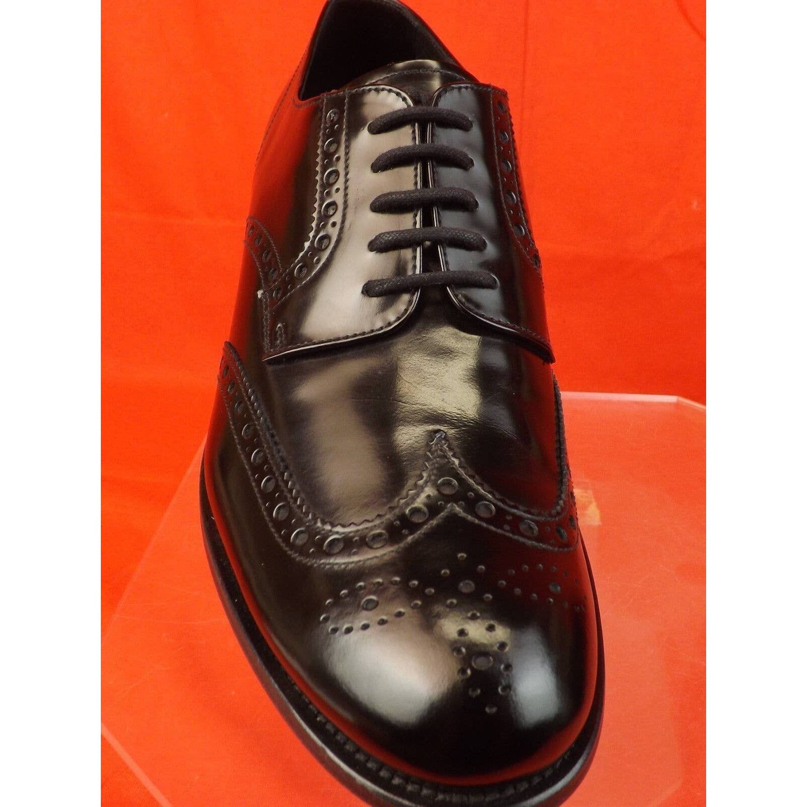 Prada 2EE061 BLACK PATENT LEATHER WINGTIP BROGUE OXFORDS 10 11 Size US 11 / EU 44 - 8 Thumbnail